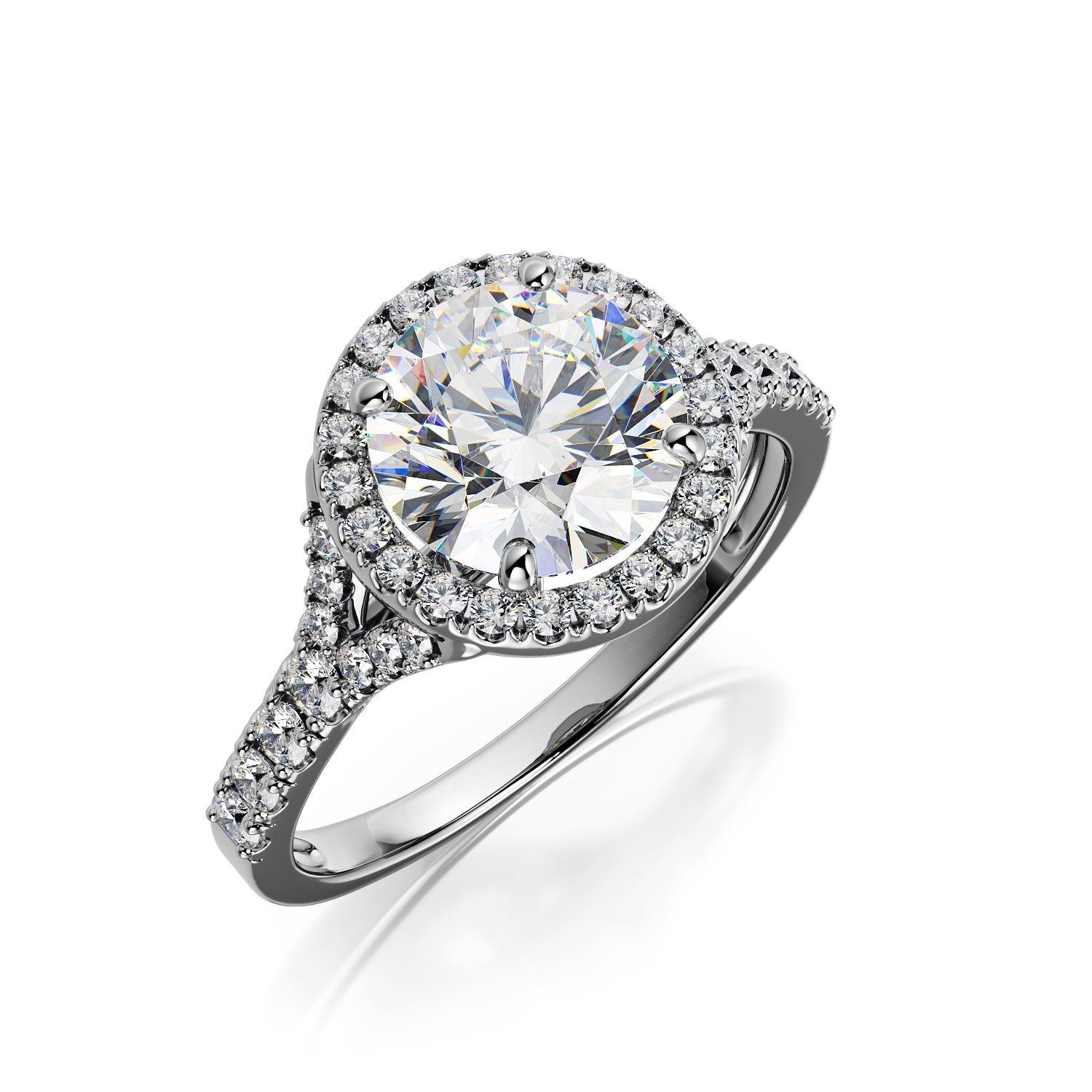 Accent Diamonds Natural Round Cut Diamond Engagement Ring