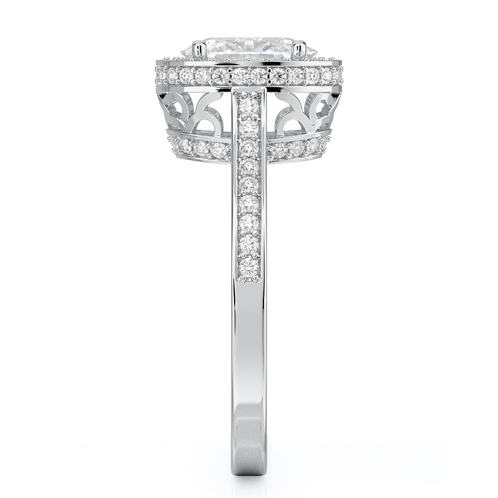 Vintage Channel Natural Oval  Diamond Engagement Ring