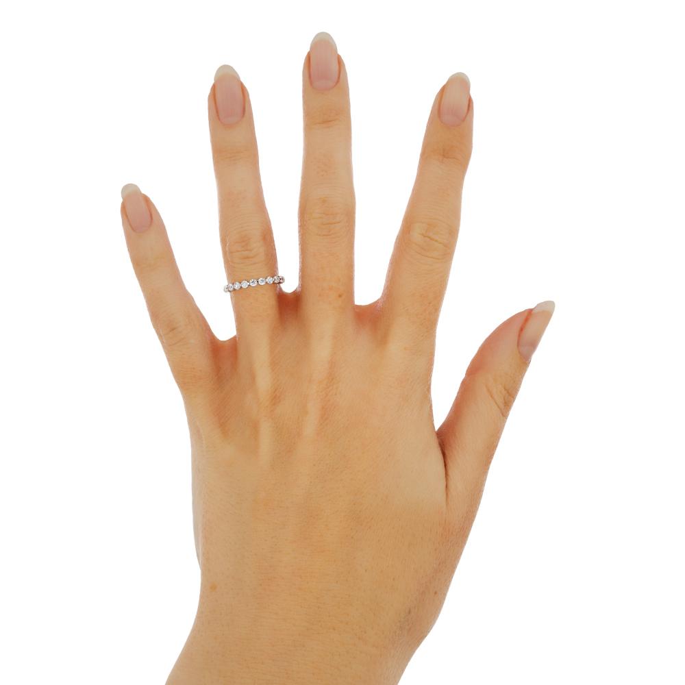 Snowfall - Half Eternity Natural Round cut Diamond Wedding Band