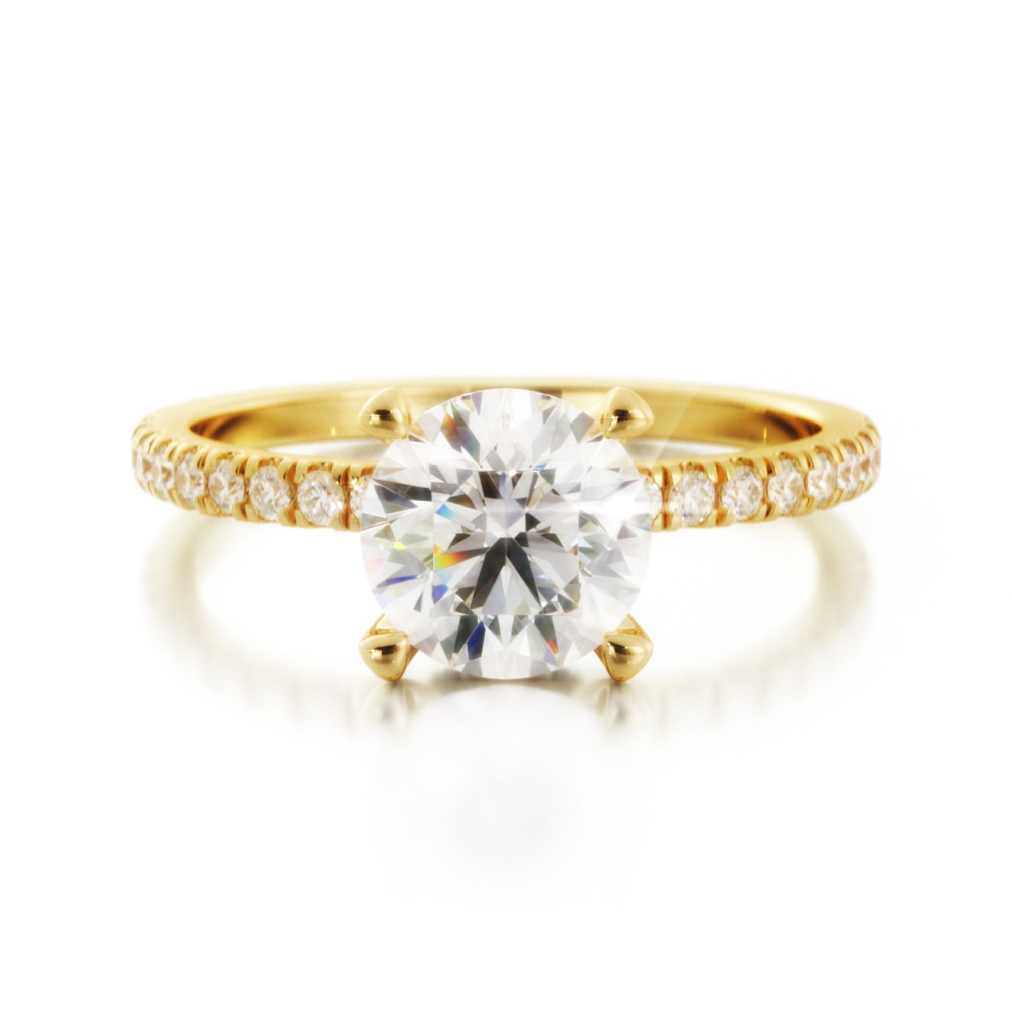 Hidden Halo Natural Round  Diamond Engagement Ring