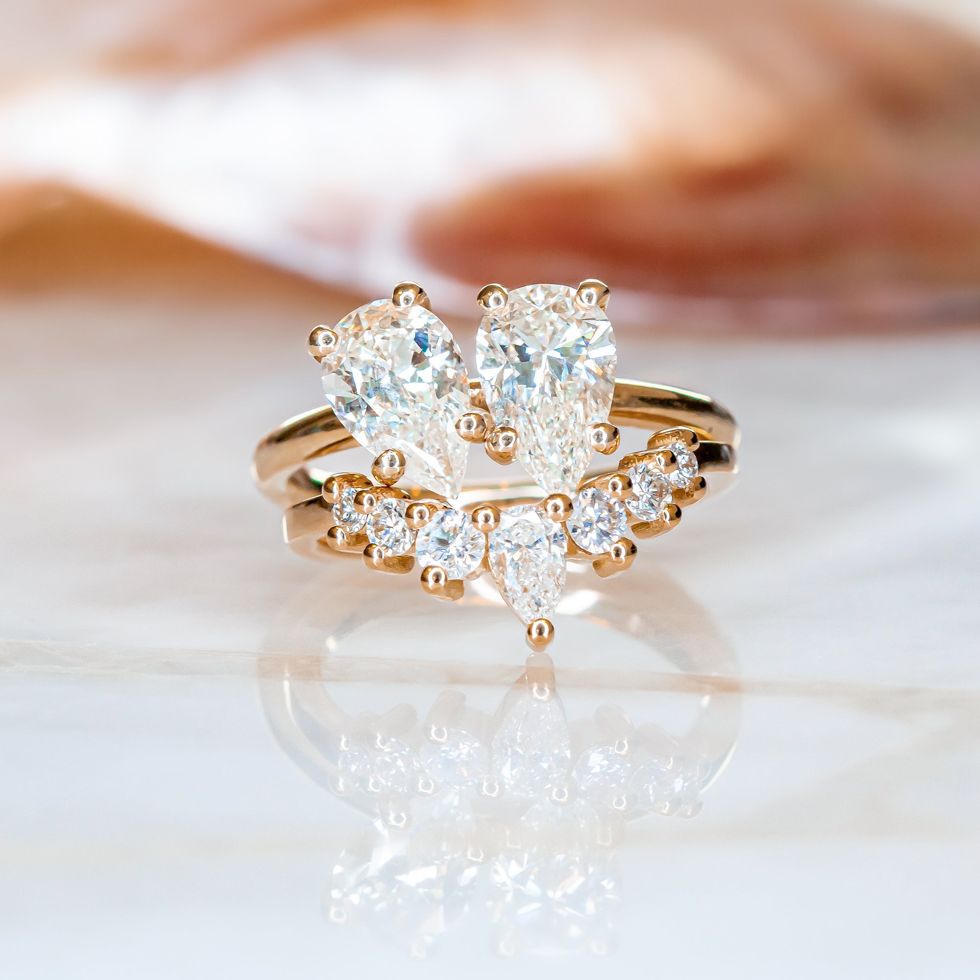Vintage Natural Round cut Diamond Wedding Band