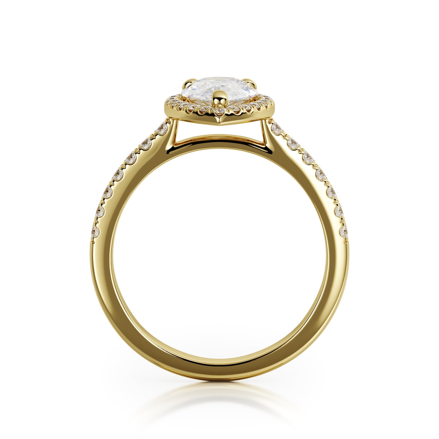 Accent Diamonds Natural Pear  Diamond Engagement Ring