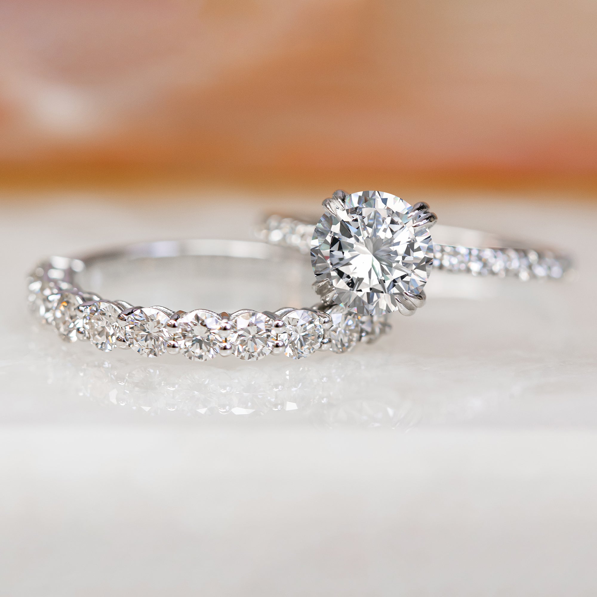Lightbox - Half Eternity Band Natural Round cut Diamond Wedding Band