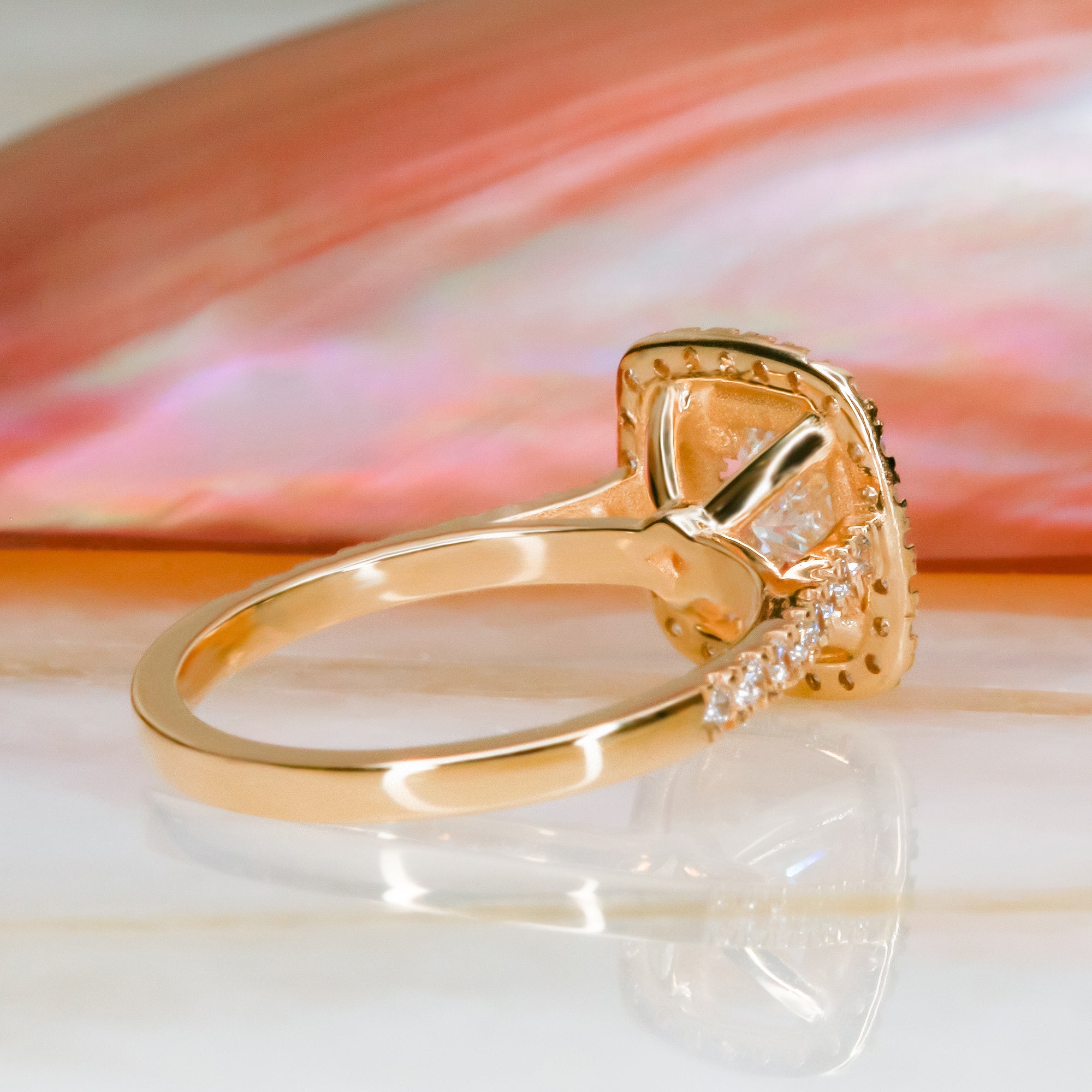 Accent Diamonds Natural Princess  Diamond Engagement Ring