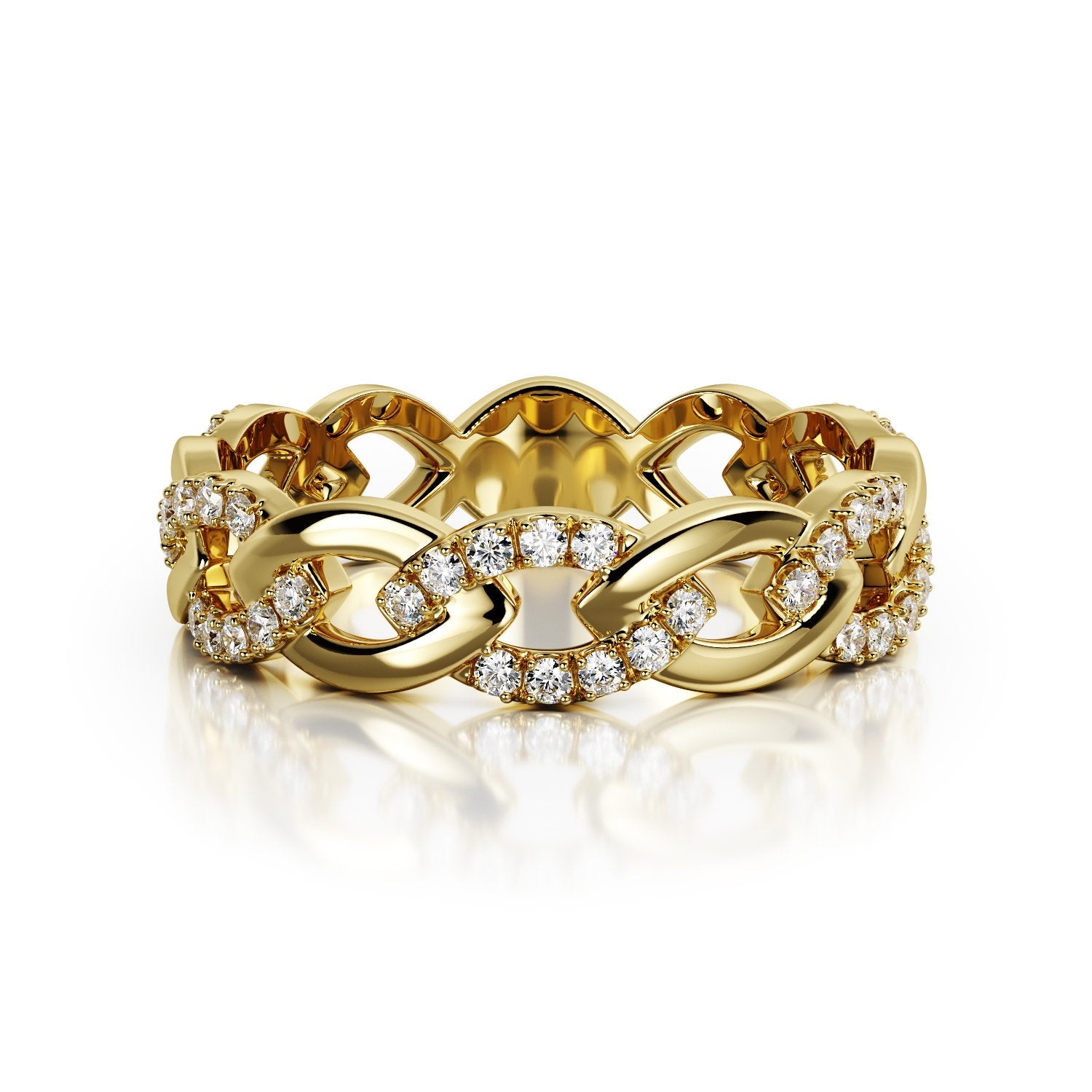 Starry Night -  Bold Natural Round cut Diamond Wedding Band