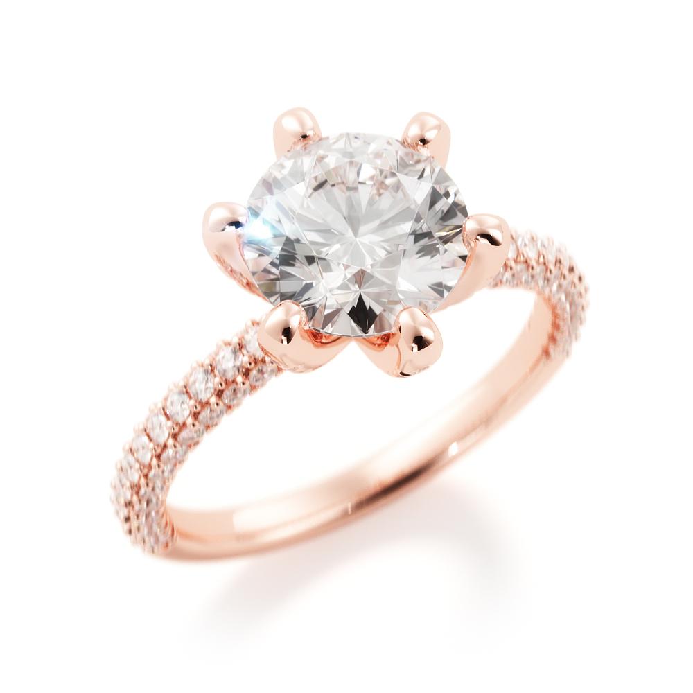 Accent Diamonds Natural Round  Diamond Engagement Ring