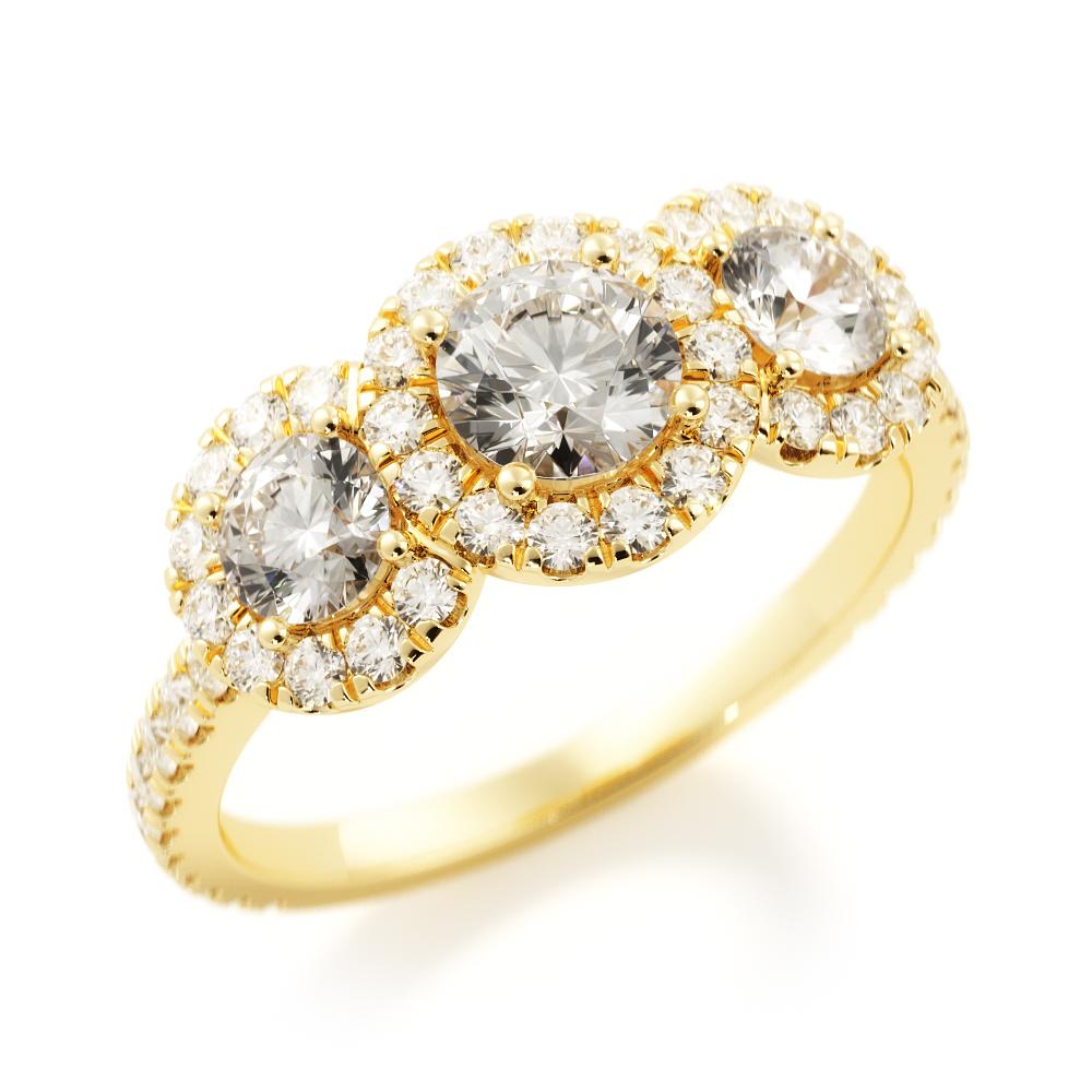 Halo Natural Round  Diamond Engagement Ring