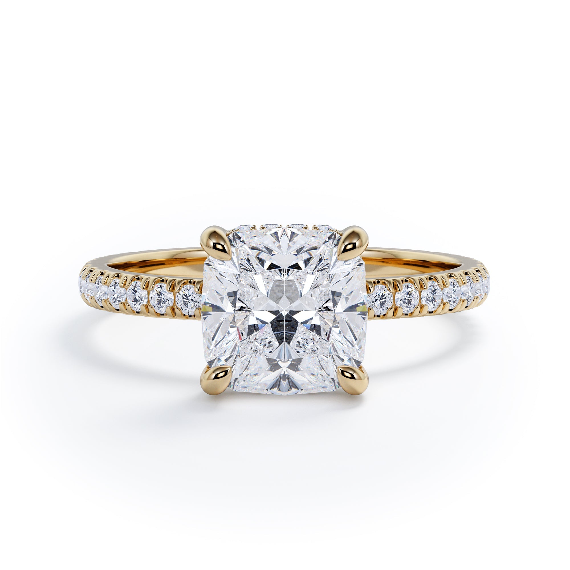 Accent Diamonds Natural Cushion Cut Diamond Engagement Ring