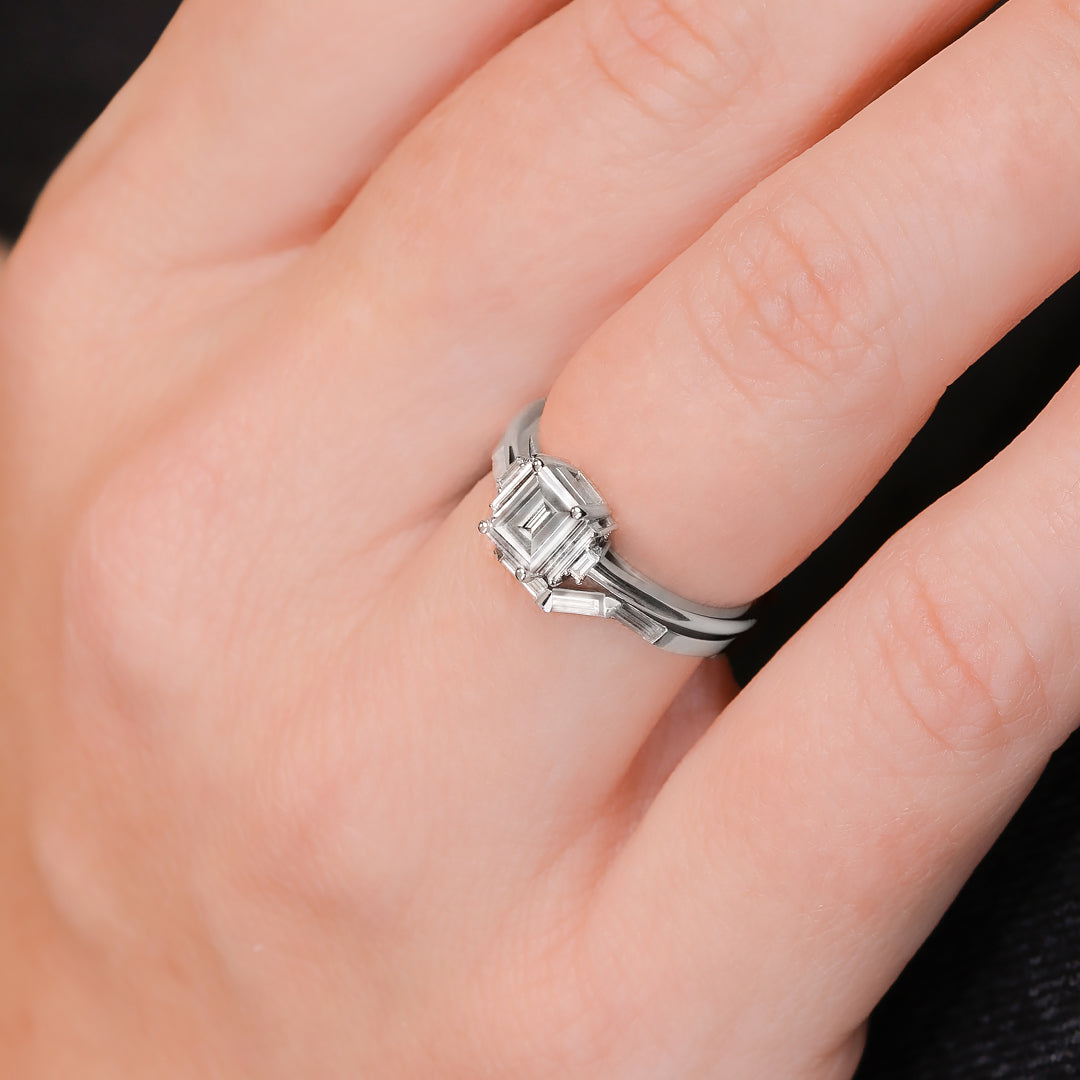 Matching Band Natural Baguette cut Diamond Wedding Band