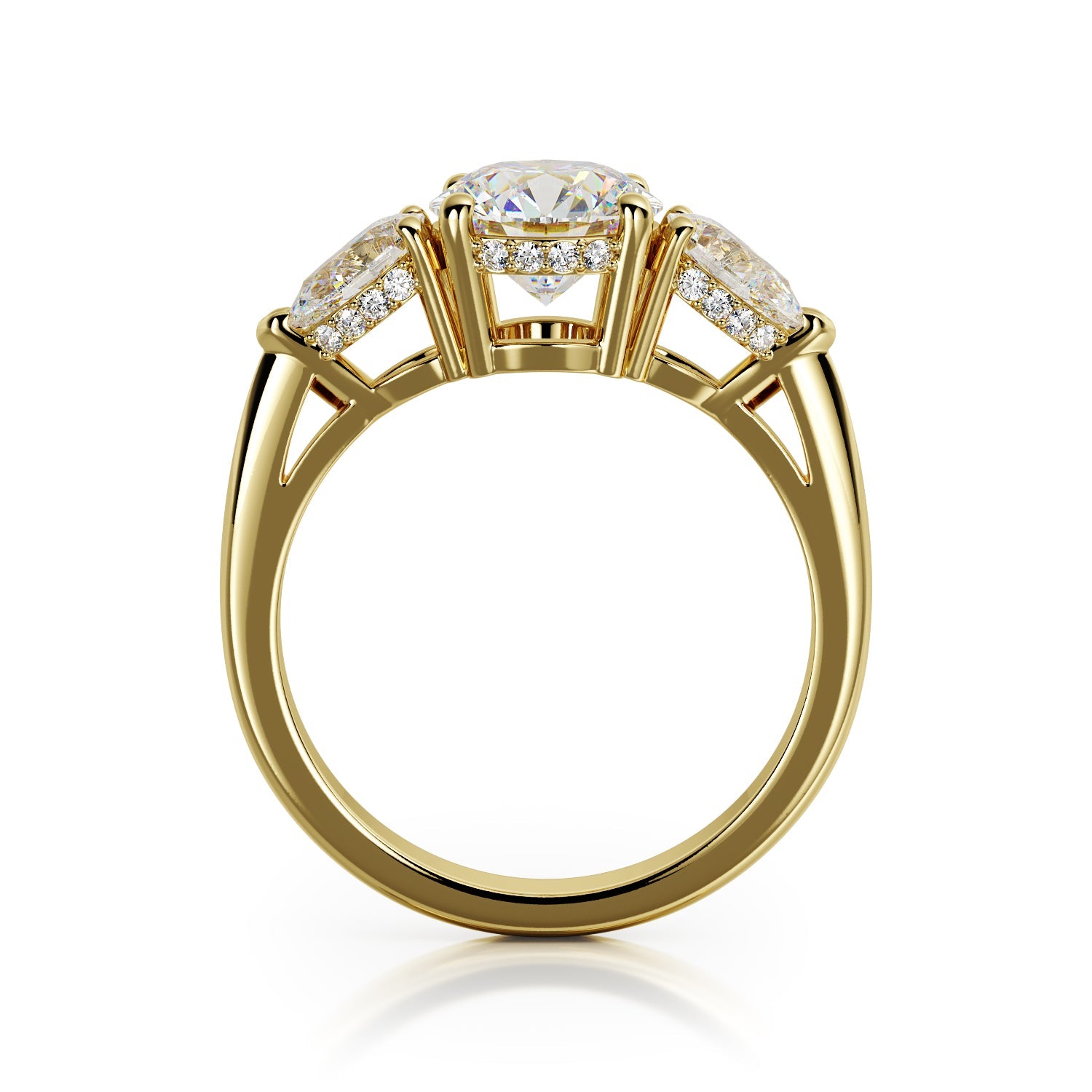 4 Prongs Natural Round  Diamond Engagement Ring