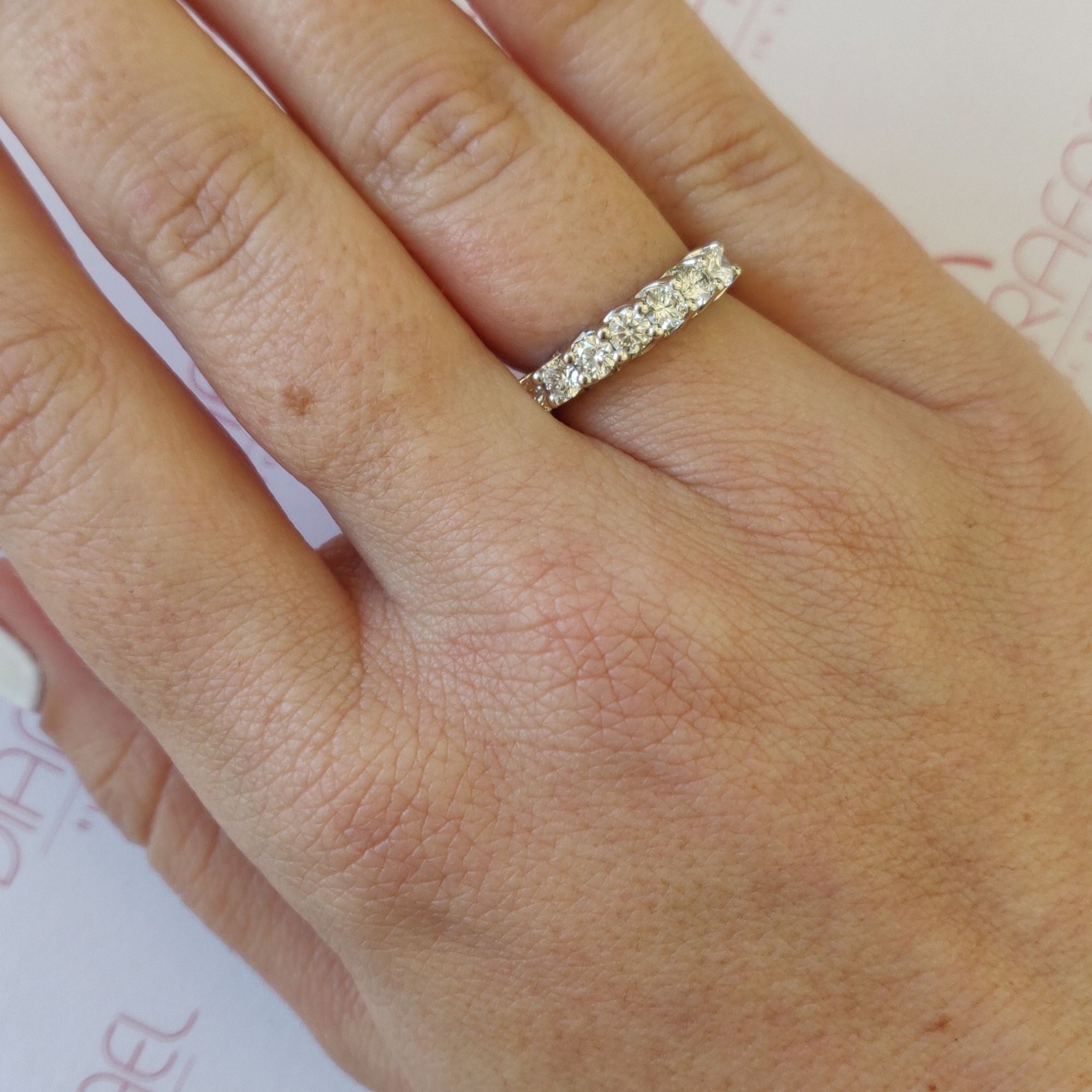 Sunce - Half Eternity Natural Round cut Diamond Wedding Band