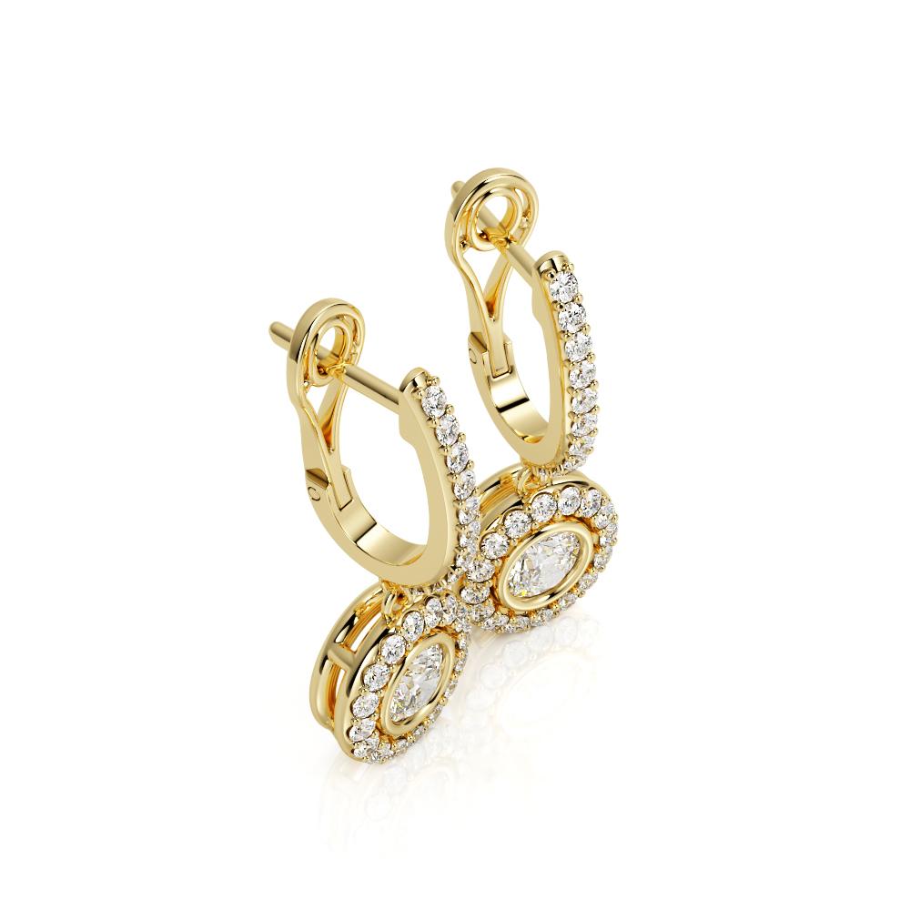Lever Back Earrings 1 Natural Diamonds in Yellow Gold