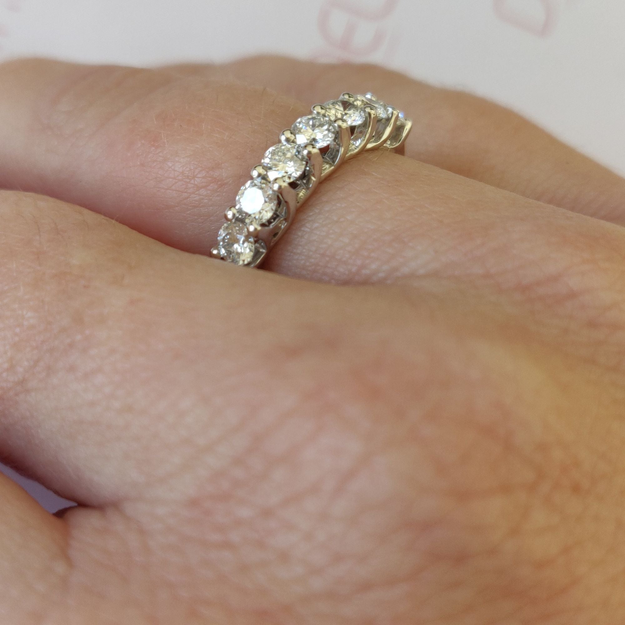 Sunce - Half Eternity Natural Round cut Diamond Wedding Band