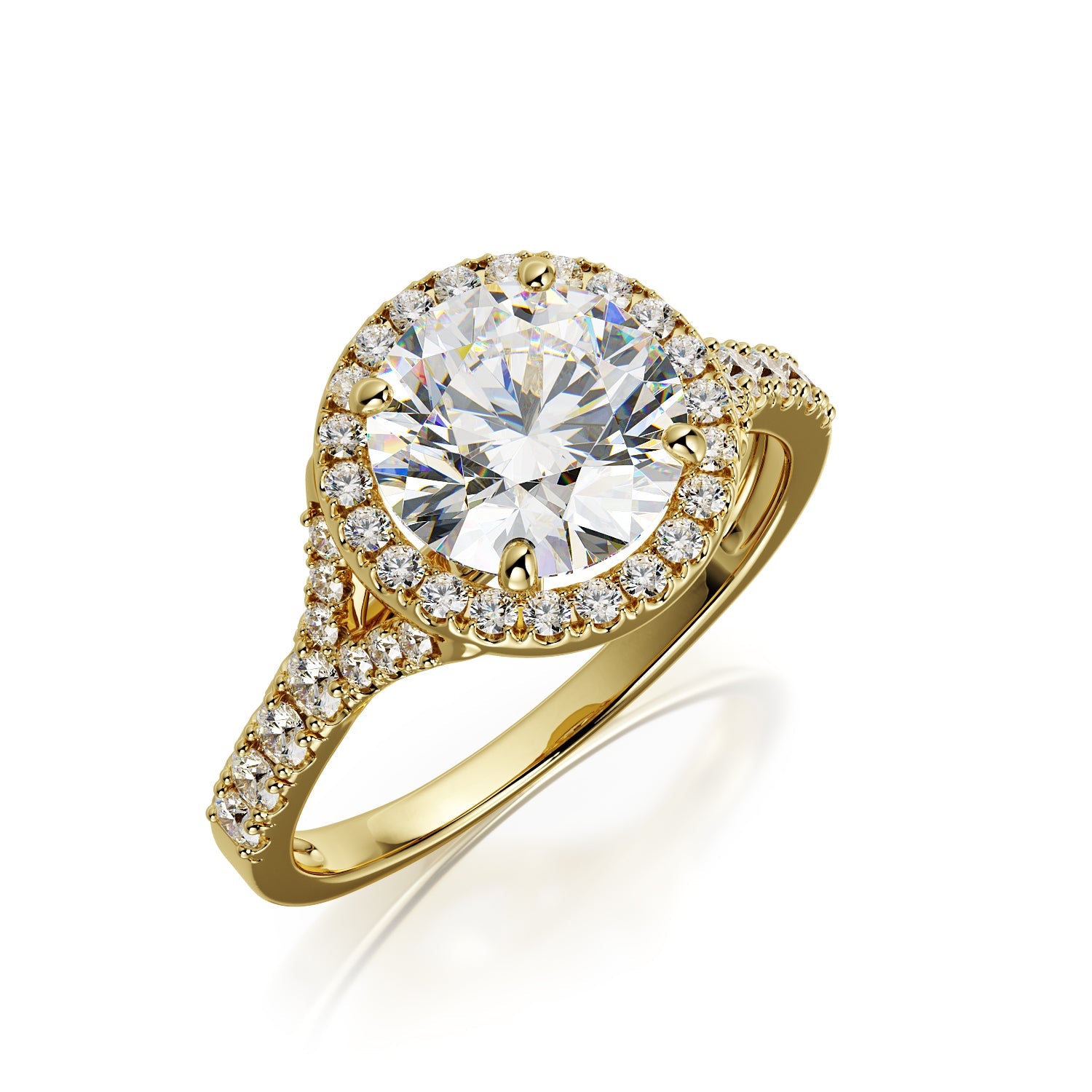 Accent Diamonds Natural Round Cut Diamond Engagement Ring