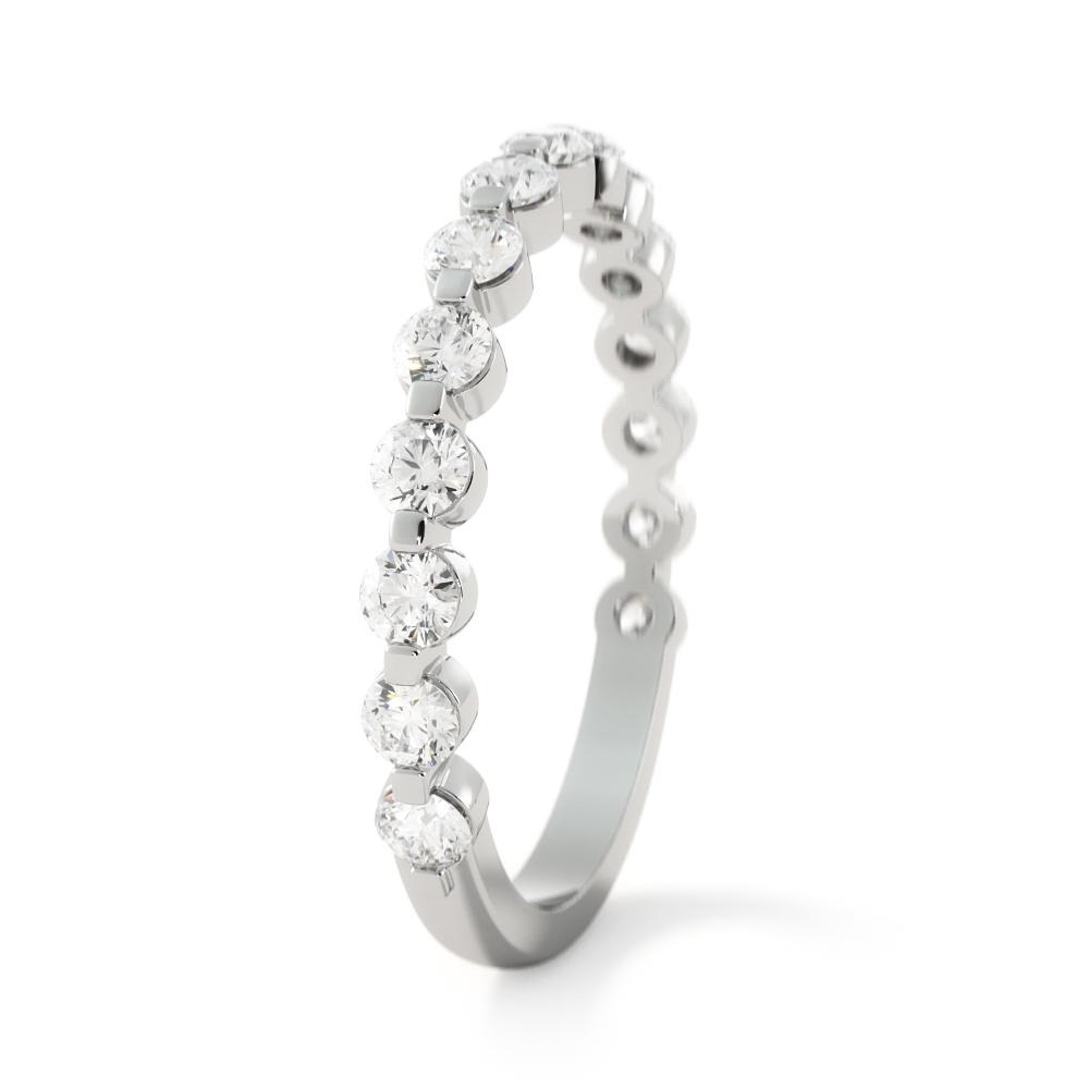 Snowfall - Half Eternity Natural Round cut Diamond Wedding Band