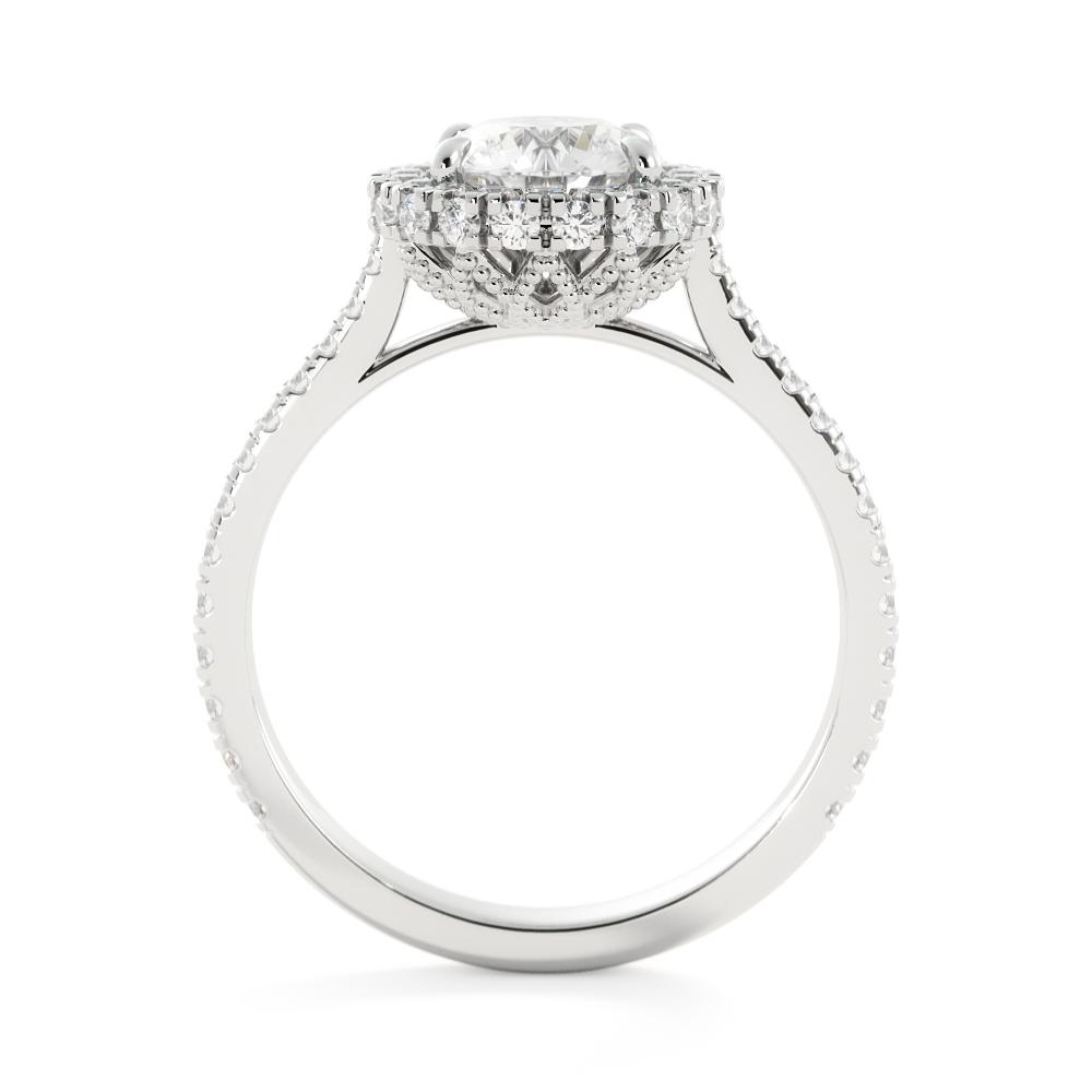 Decorative Natural Round Diamond Engagement Ring