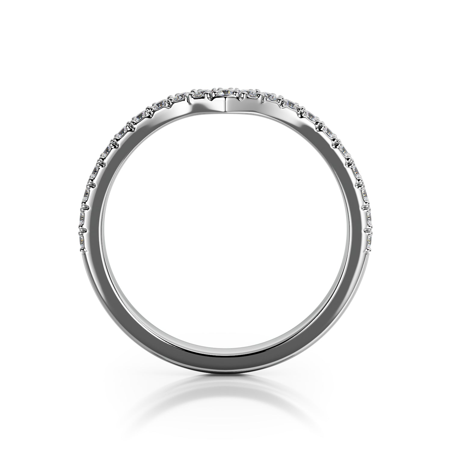 Soft Light - V-Band Natural Round cut Diamond Wedding Band