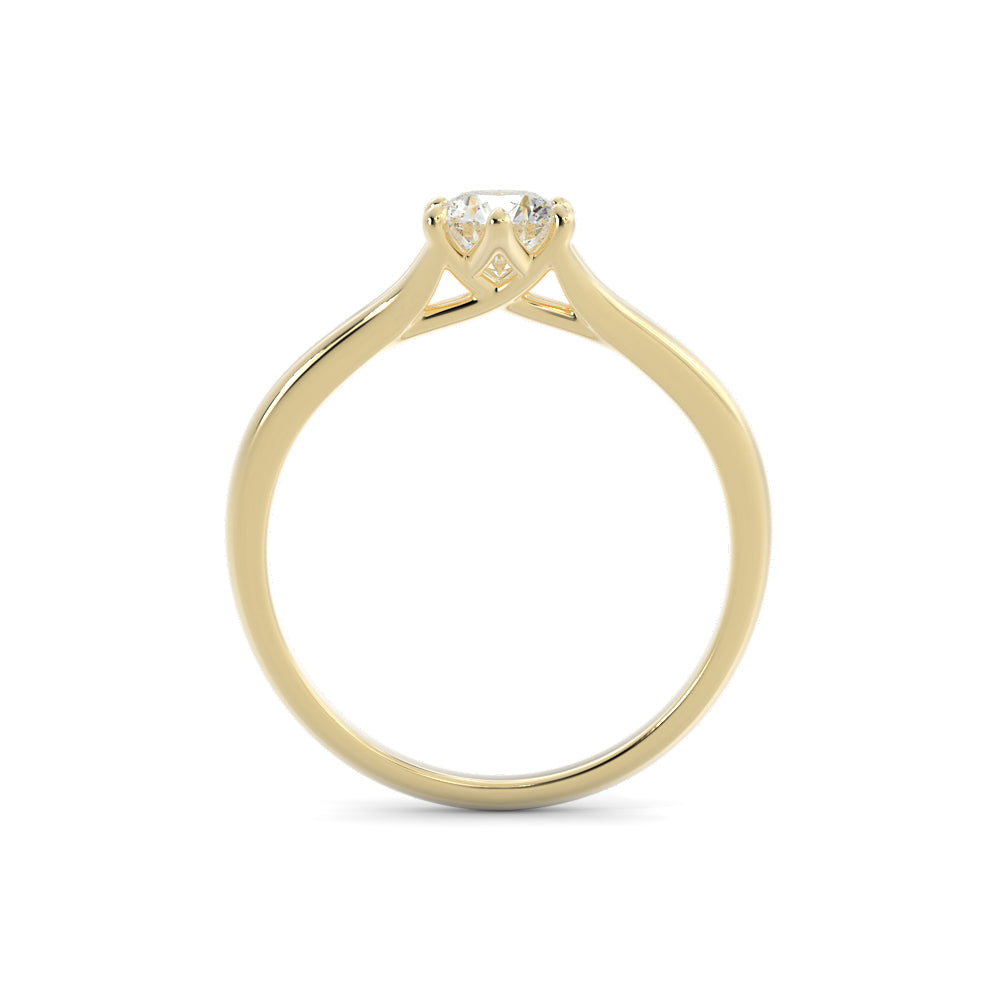 Split shank Natural Round  Diamond Engagement Ring