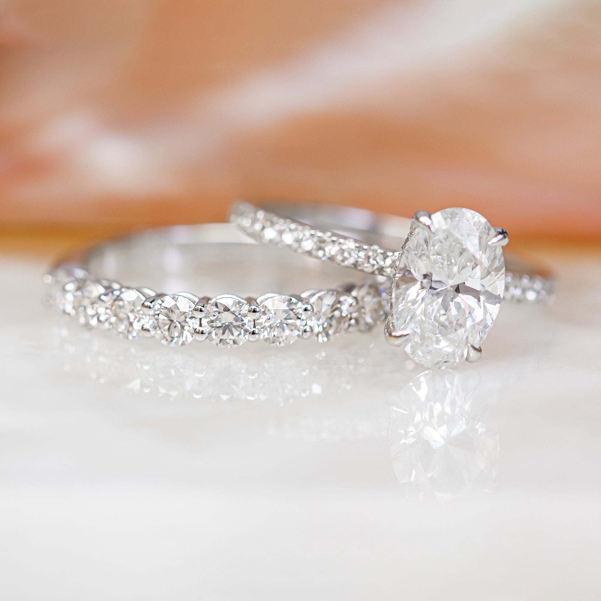 Lightbox - Half Eternity Band Natural Round cut Diamond Wedding Band
