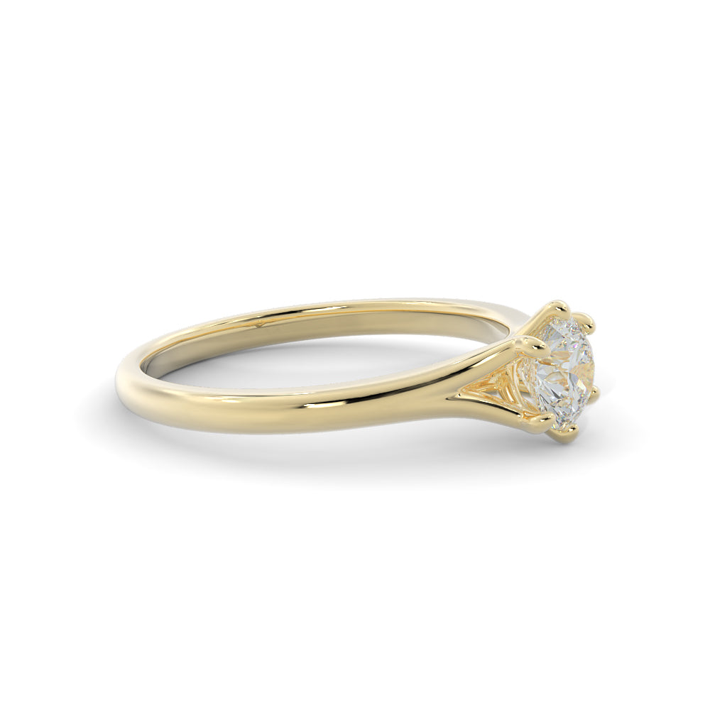 Split shank Natural Round  Diamond Engagement Ring
