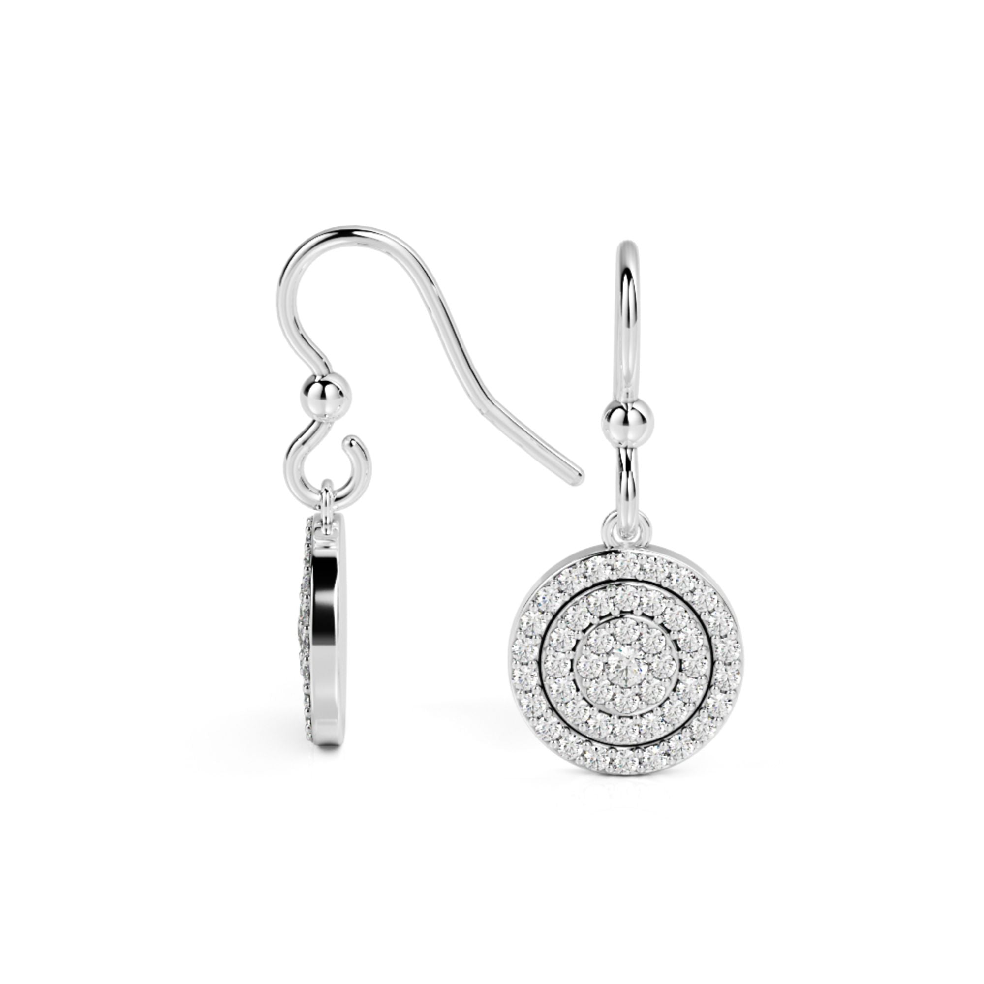 Earwire Earrings 1 Natural Diamonds in White Gold