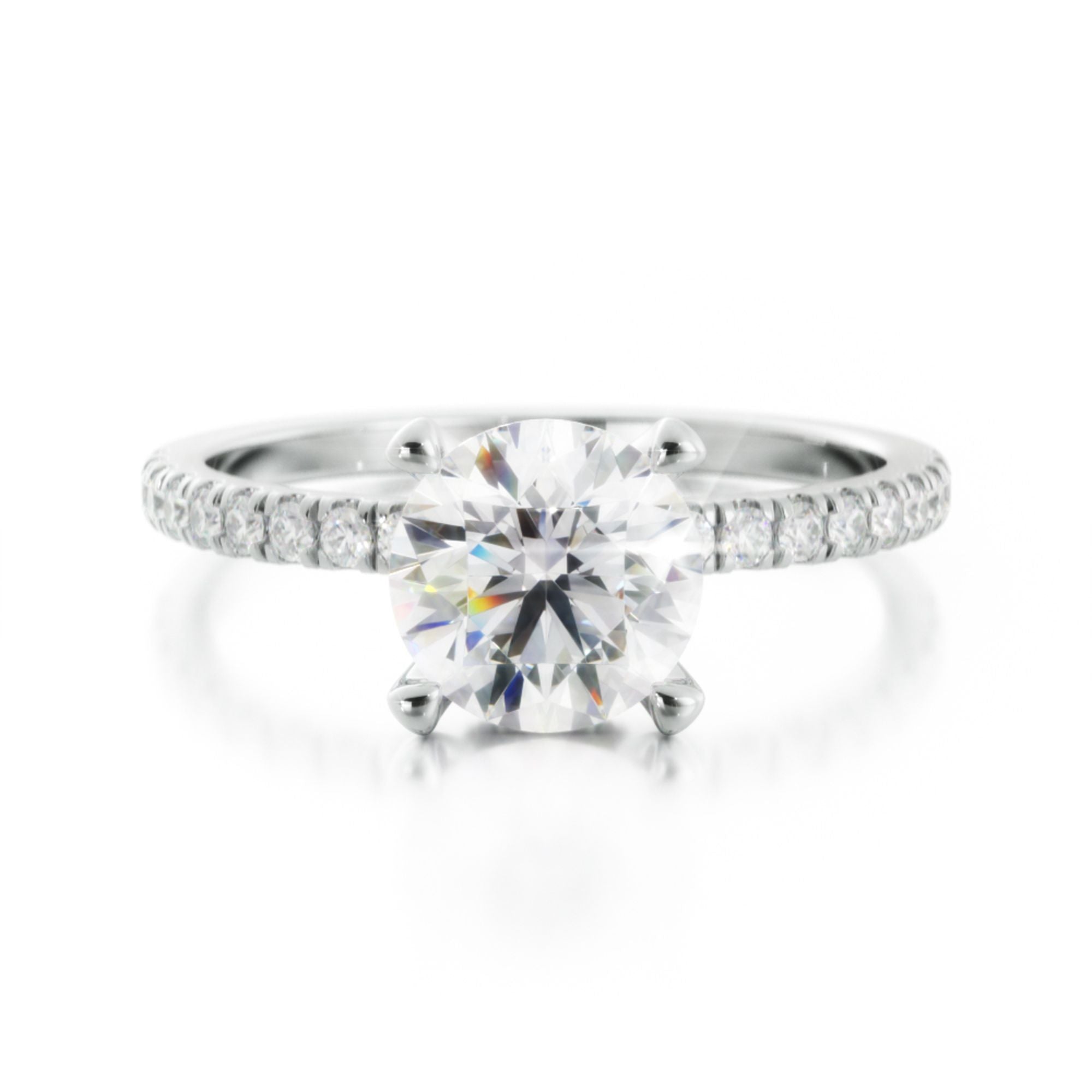 Hidden Halo Natural Round  Diamond Engagement Ring