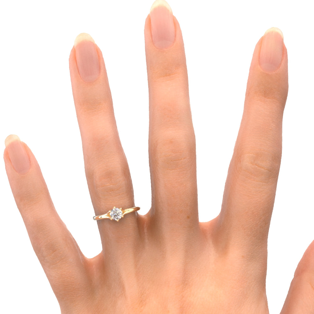 Split shank Natural Round  Diamond Engagement Ring