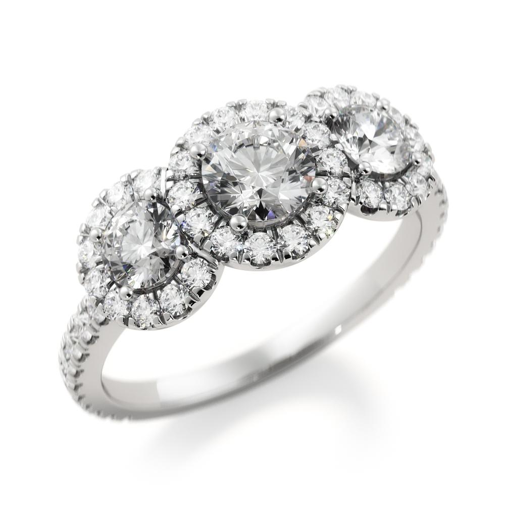 Light Source - Halo Natural Round  Diamond Engagement Ring