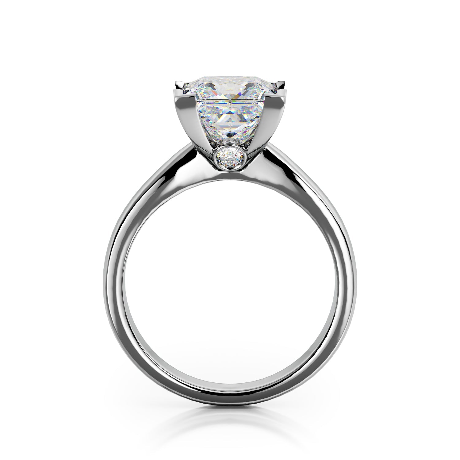 Natural Princess Solitaire Diamond Engagement Ring