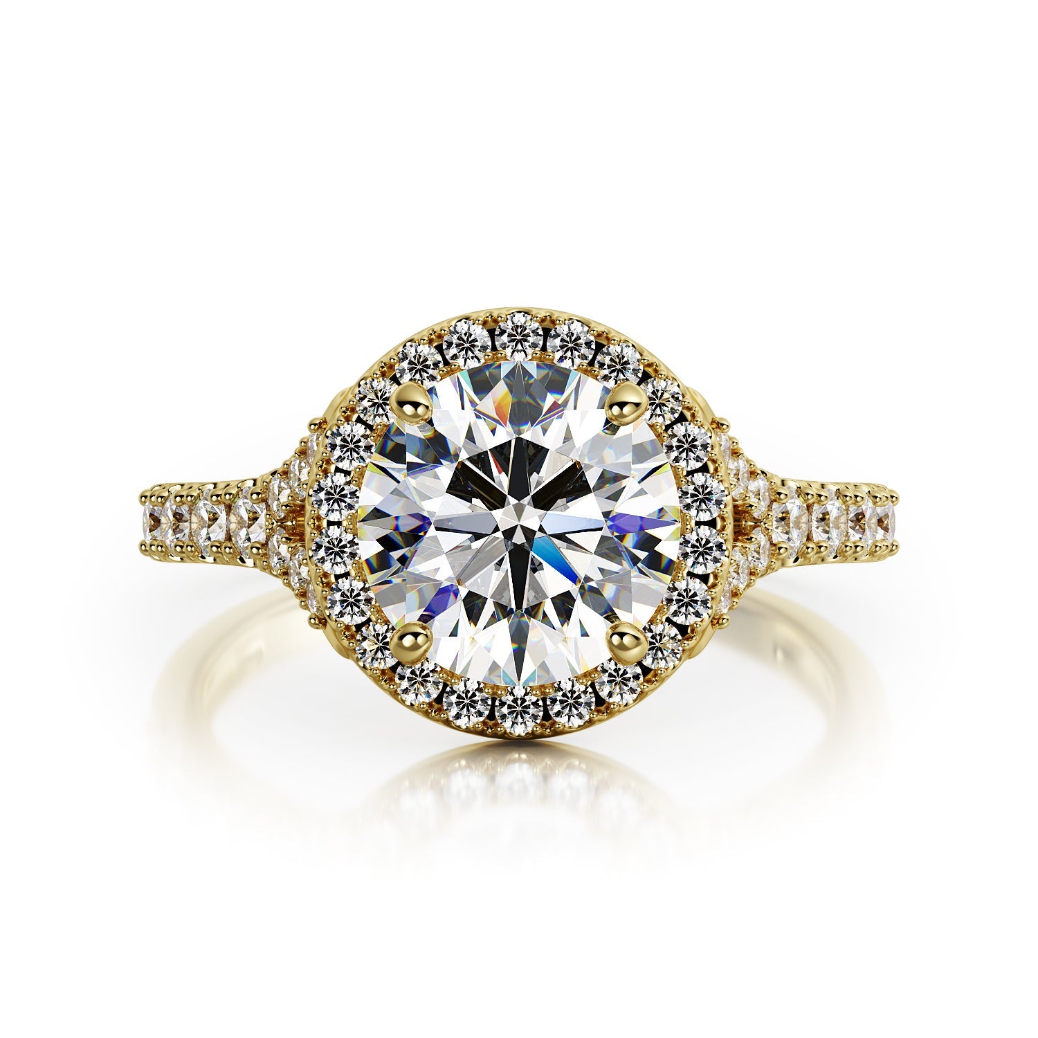 Accent Diamonds Natural Round Cut Diamond Engagement Ring