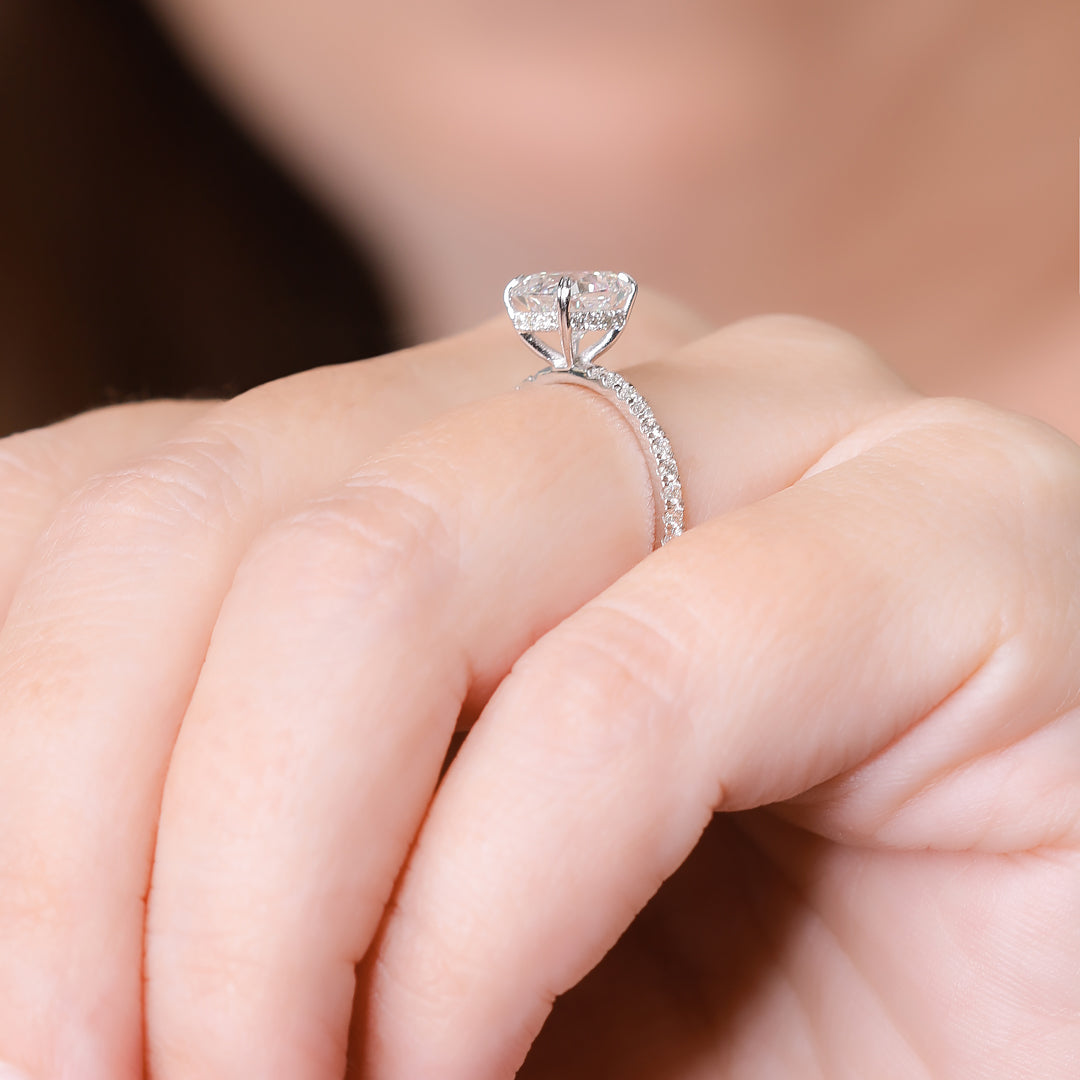 Accent Diamonds Natural Cushion Cut Diamond Engagement Ring