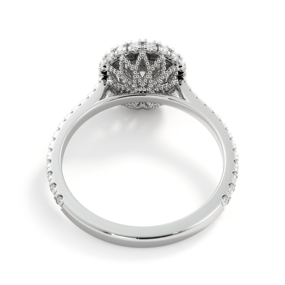 Decorative Natural Round Diamond Engagement Ring
