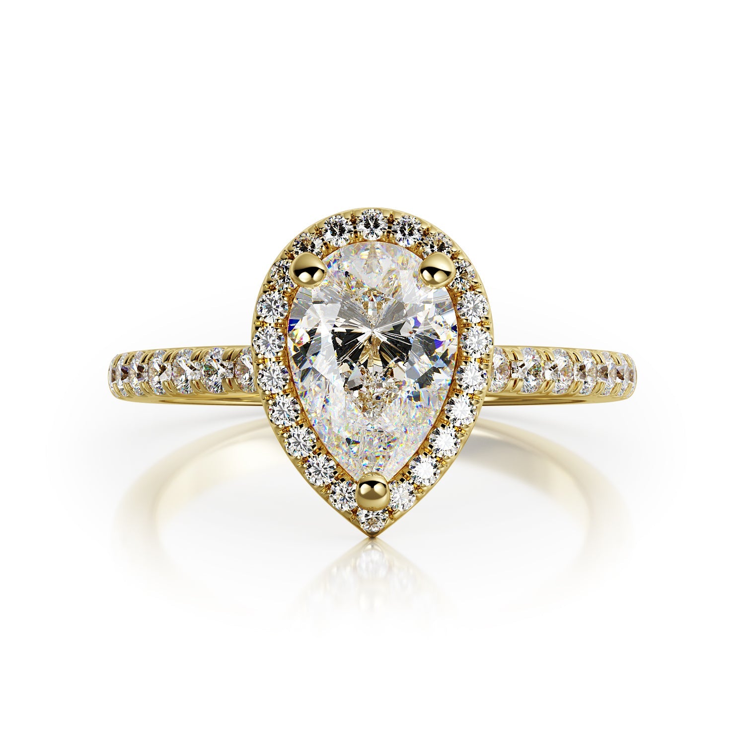 Accent Diamonds Natural Pear  Diamond Engagement Ring