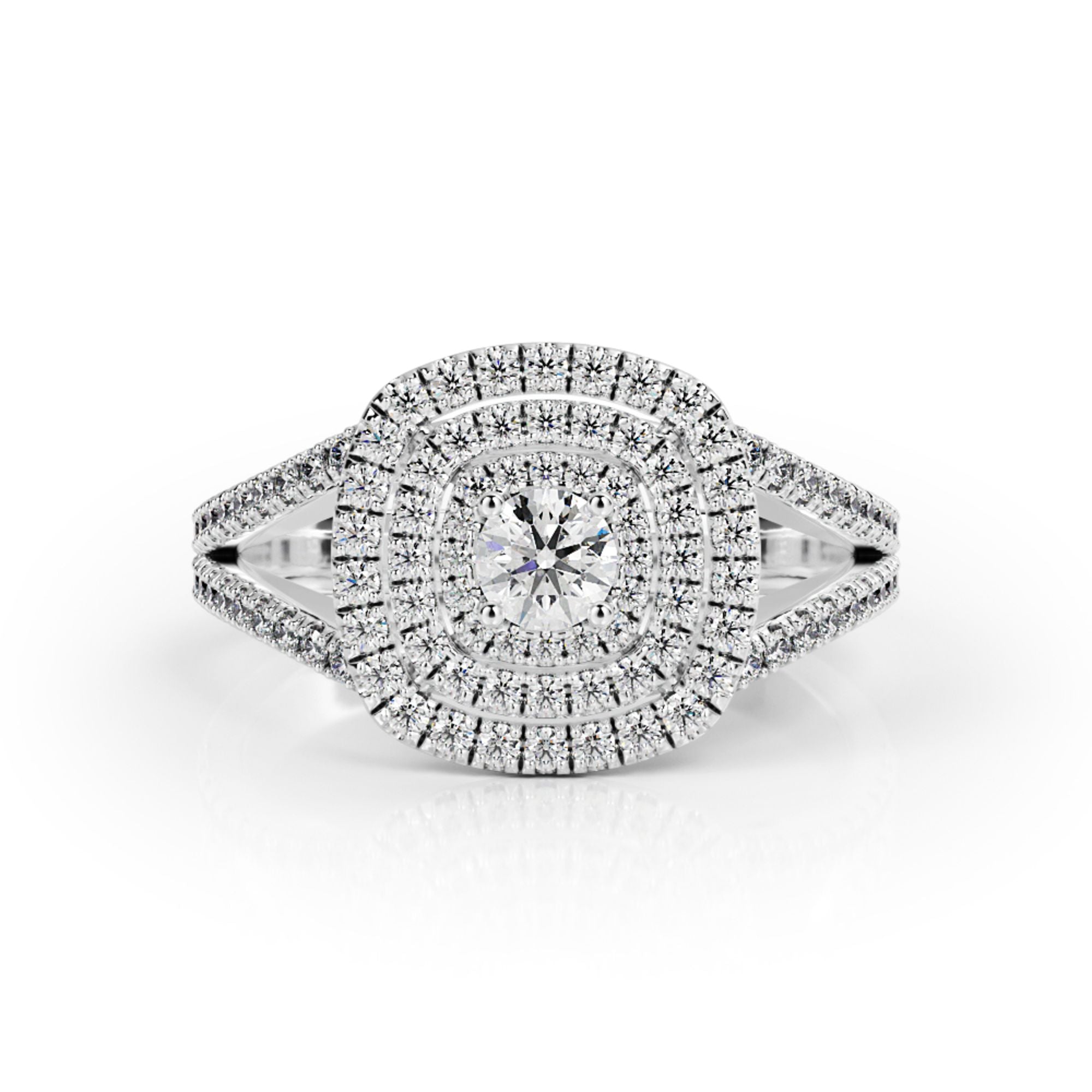 Accent Diamonds Natural Round  Diamond Engagement Ring