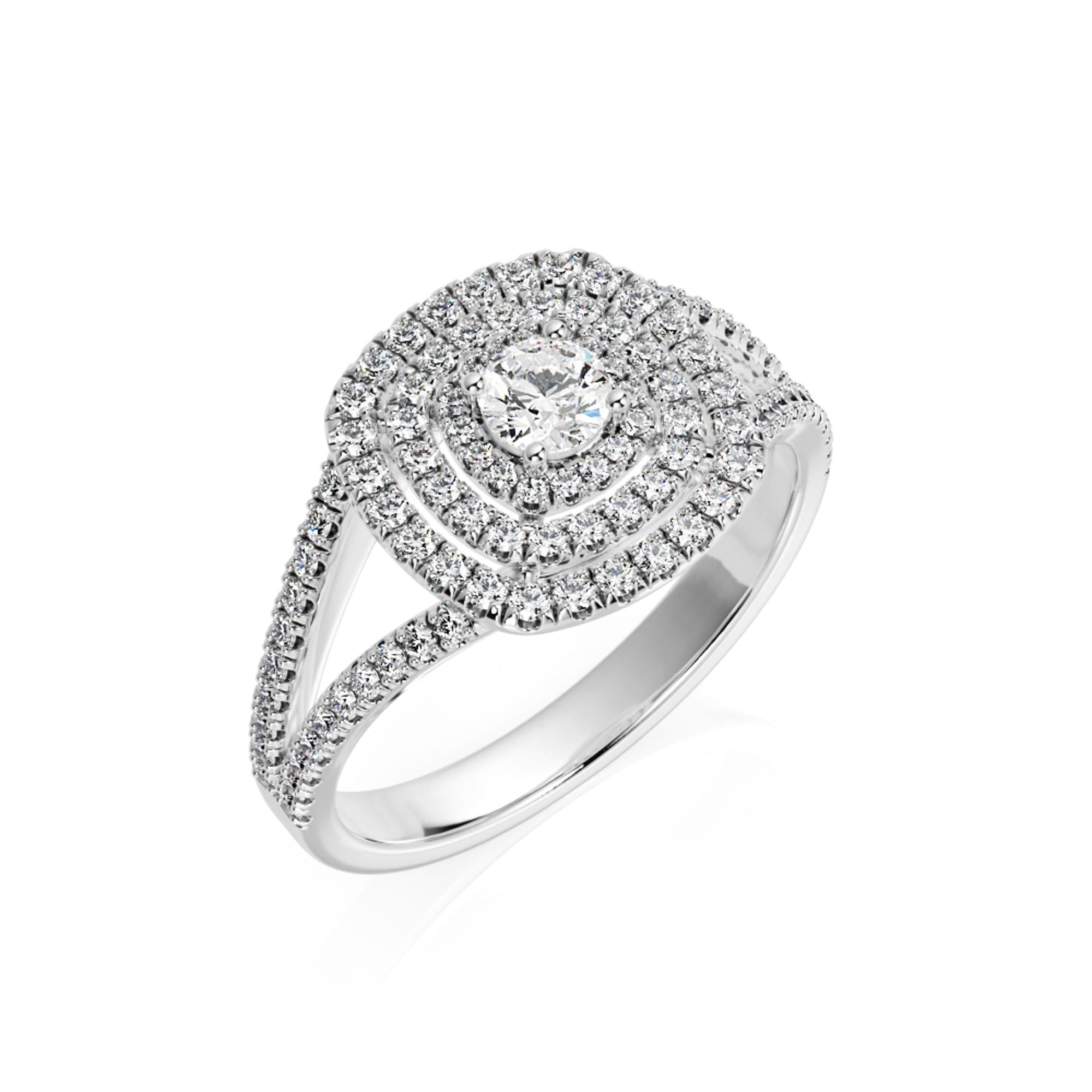 Accent Diamonds Natural Round  Diamond Engagement Ring