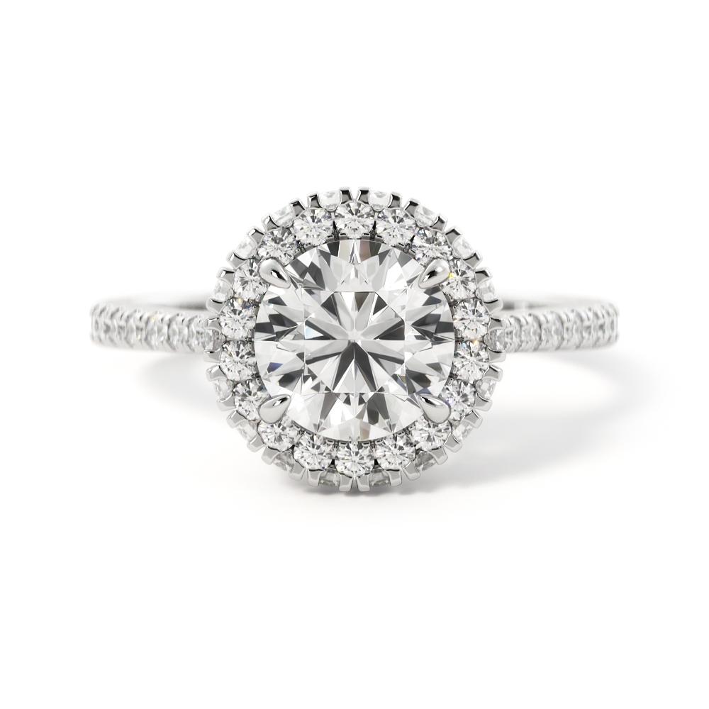 Decorative Natural Round Diamond Engagement Ring
