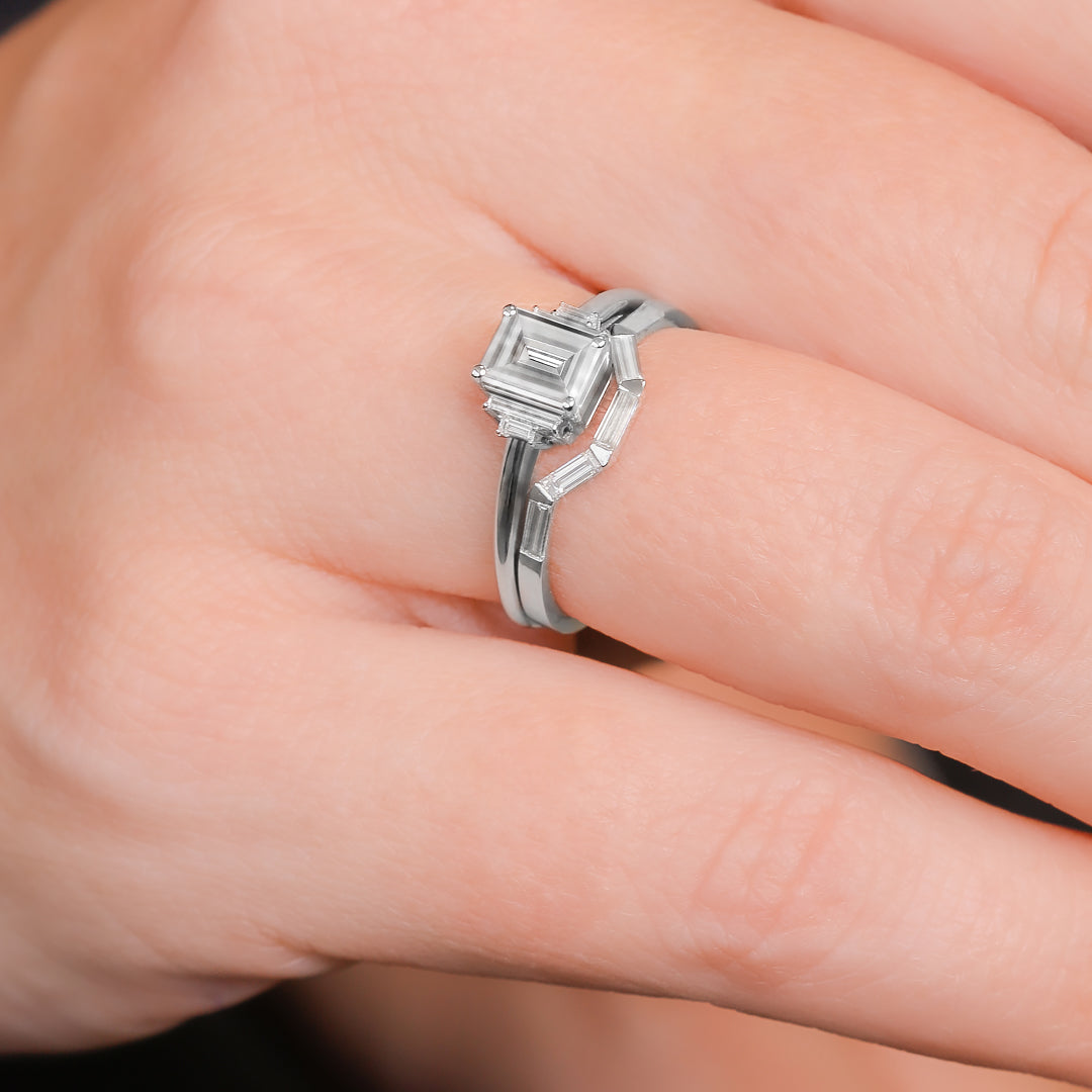 Matching Band Natural Baguette cut Diamond Wedding Band