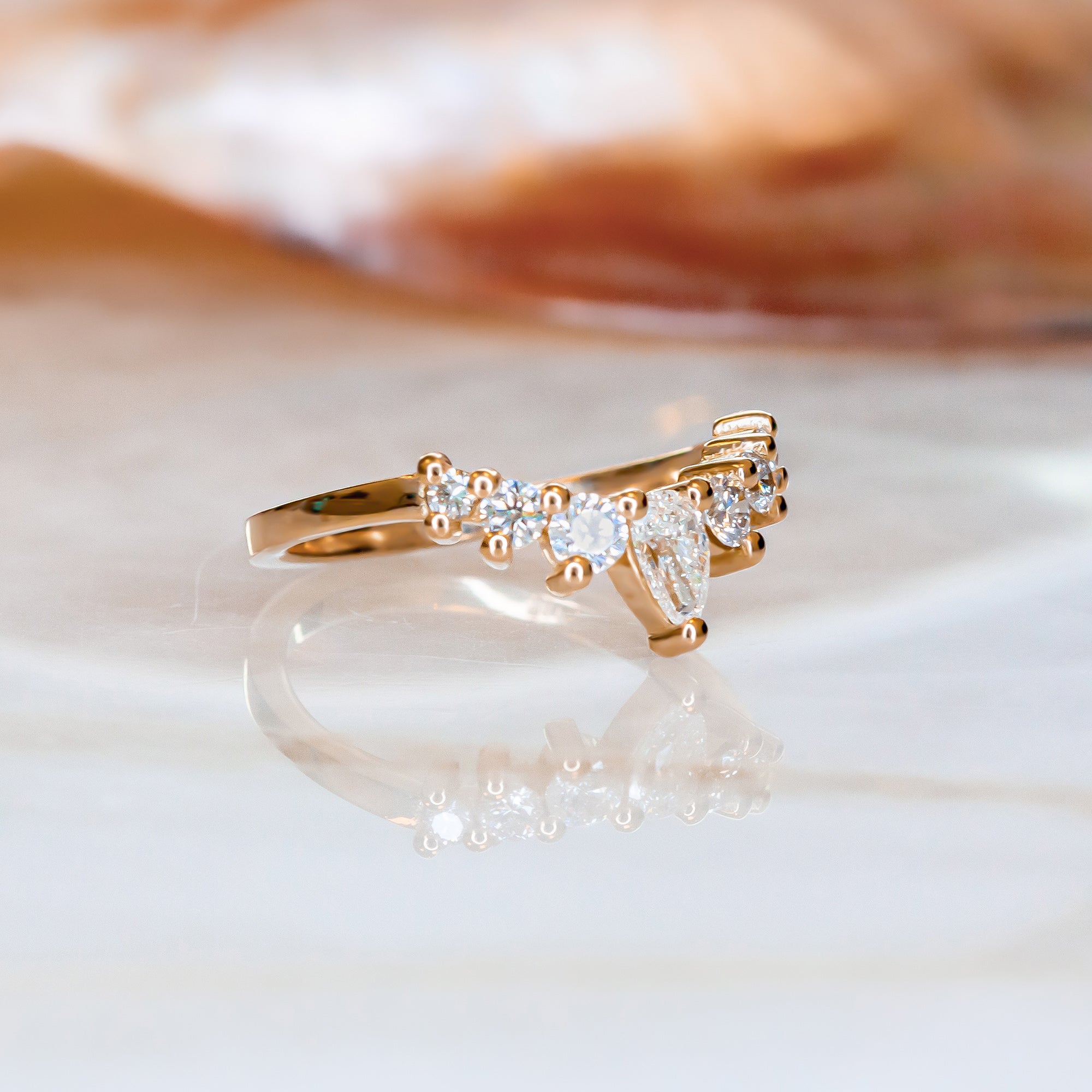 Vintage Natural Round cut Diamond Wedding Band