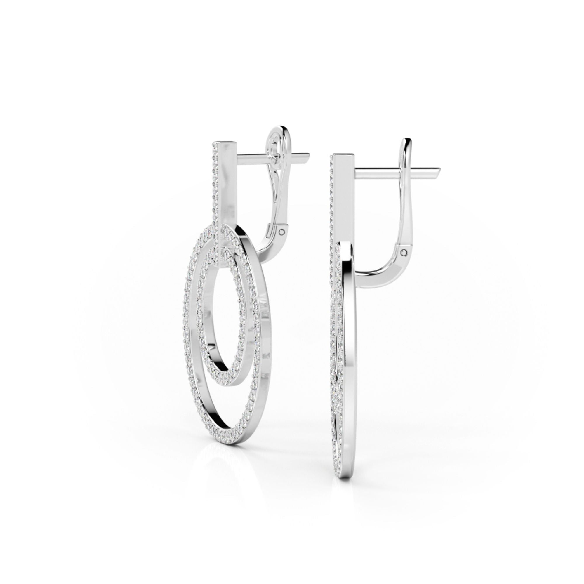 Circles Earrings 1.5 Natural Diamonds in White Gold