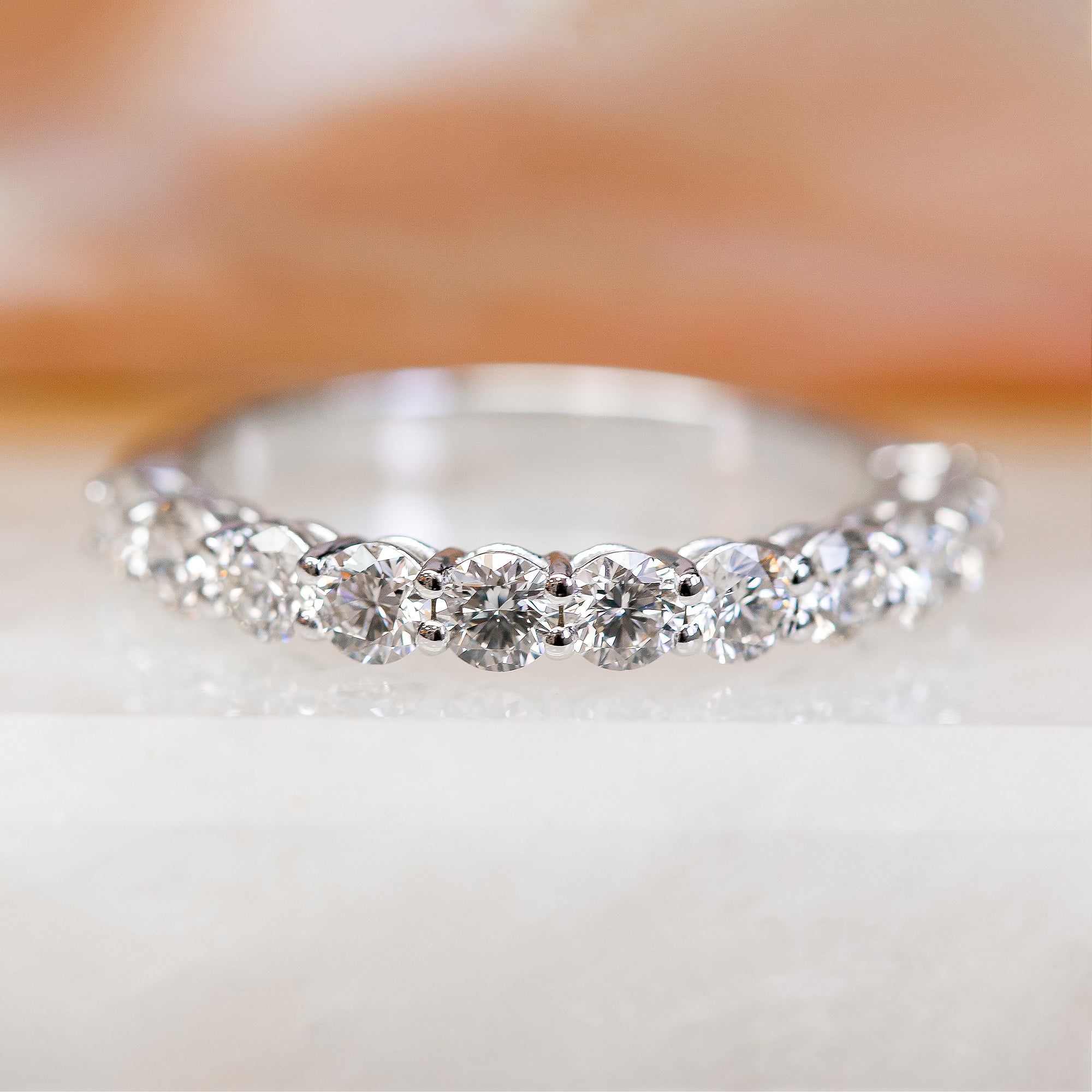 Lightbox - Half Eternity Band Natural Round cut Diamond Wedding Band