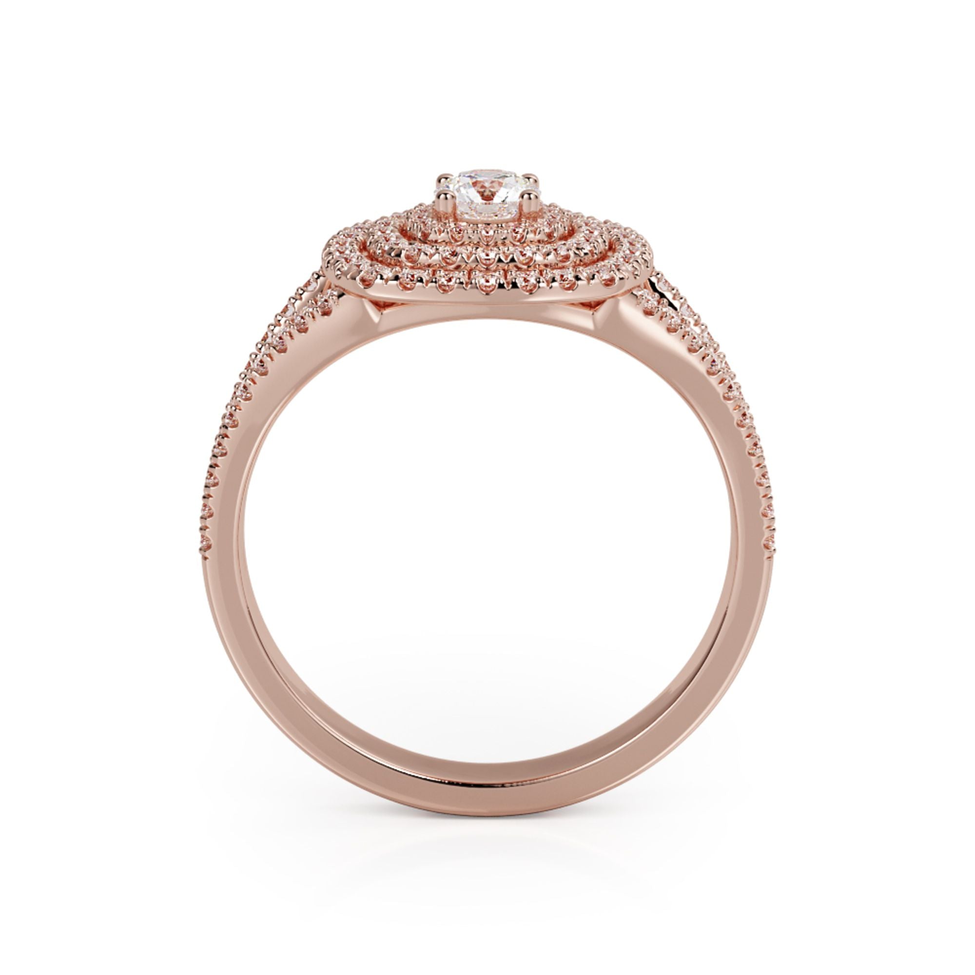 Split Shank Accent Diamonds Natural Round Diamond Engagement Ring