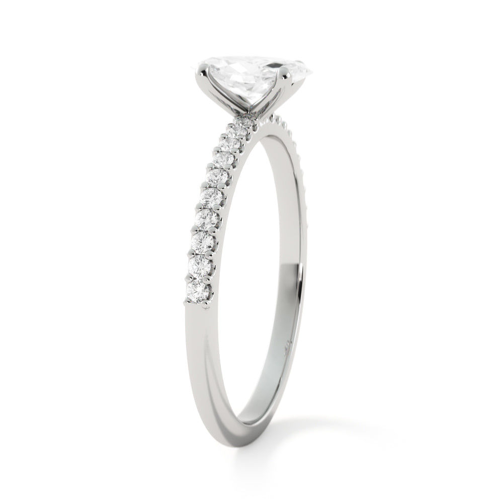 Accent Diamonds Natural Marquise  Diamond Engagement Ring