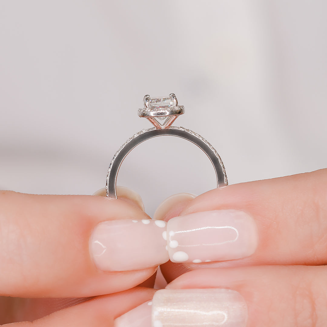 Accent Diamonds Natural Cushion Cut Diamond Engagement Ring