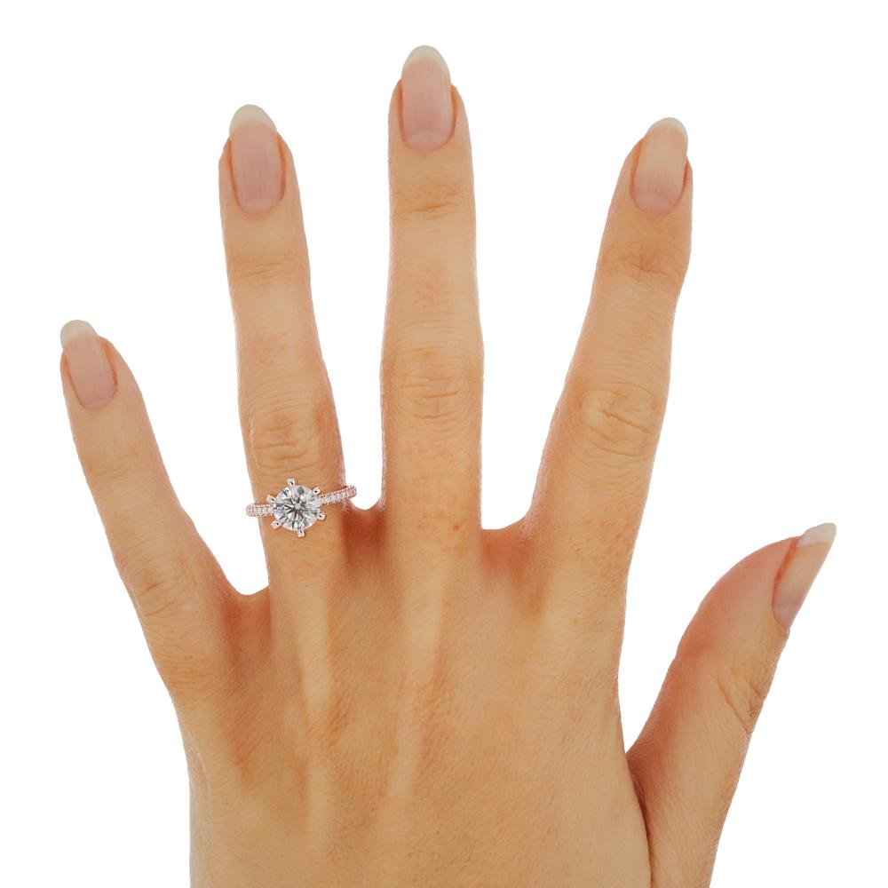 Accent Diamonds Natural Round  Diamond Engagement Ring