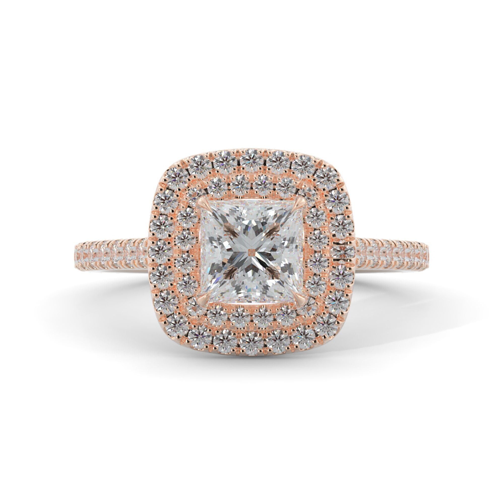 Sole - Accent Diamonds Natural Princess  Diamond Engagement Ring
