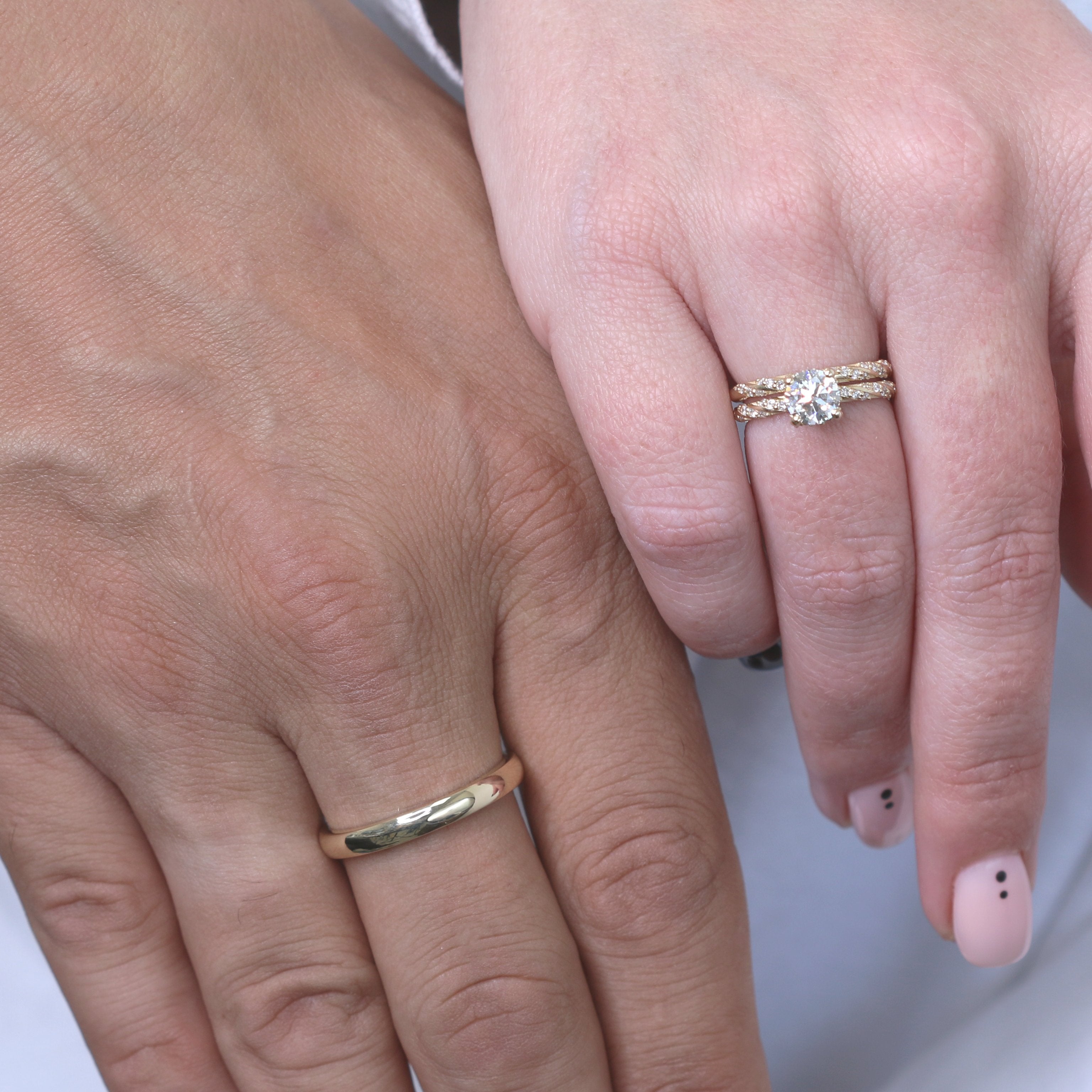 Wwisted Shank Natural  cut Diamond Wedding Band