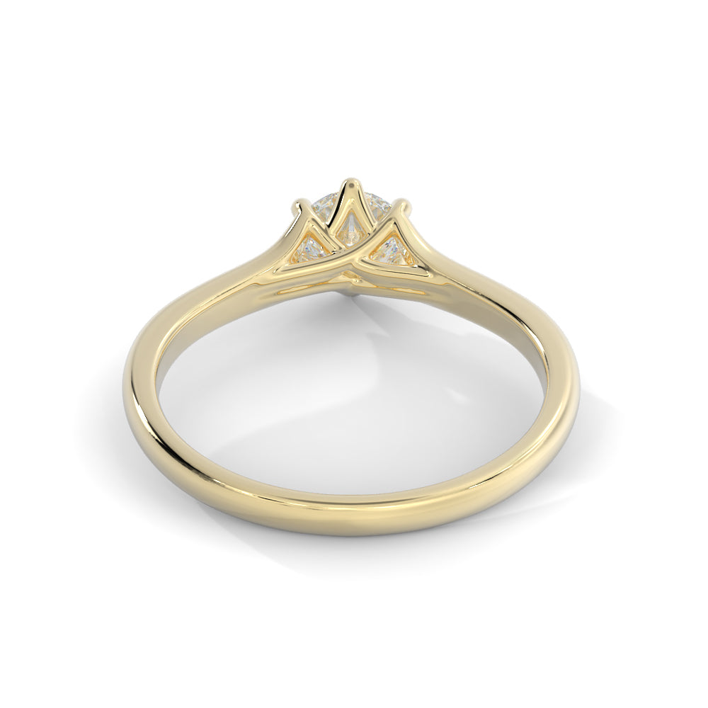 Split shank Natural Round  Diamond Engagement Ring