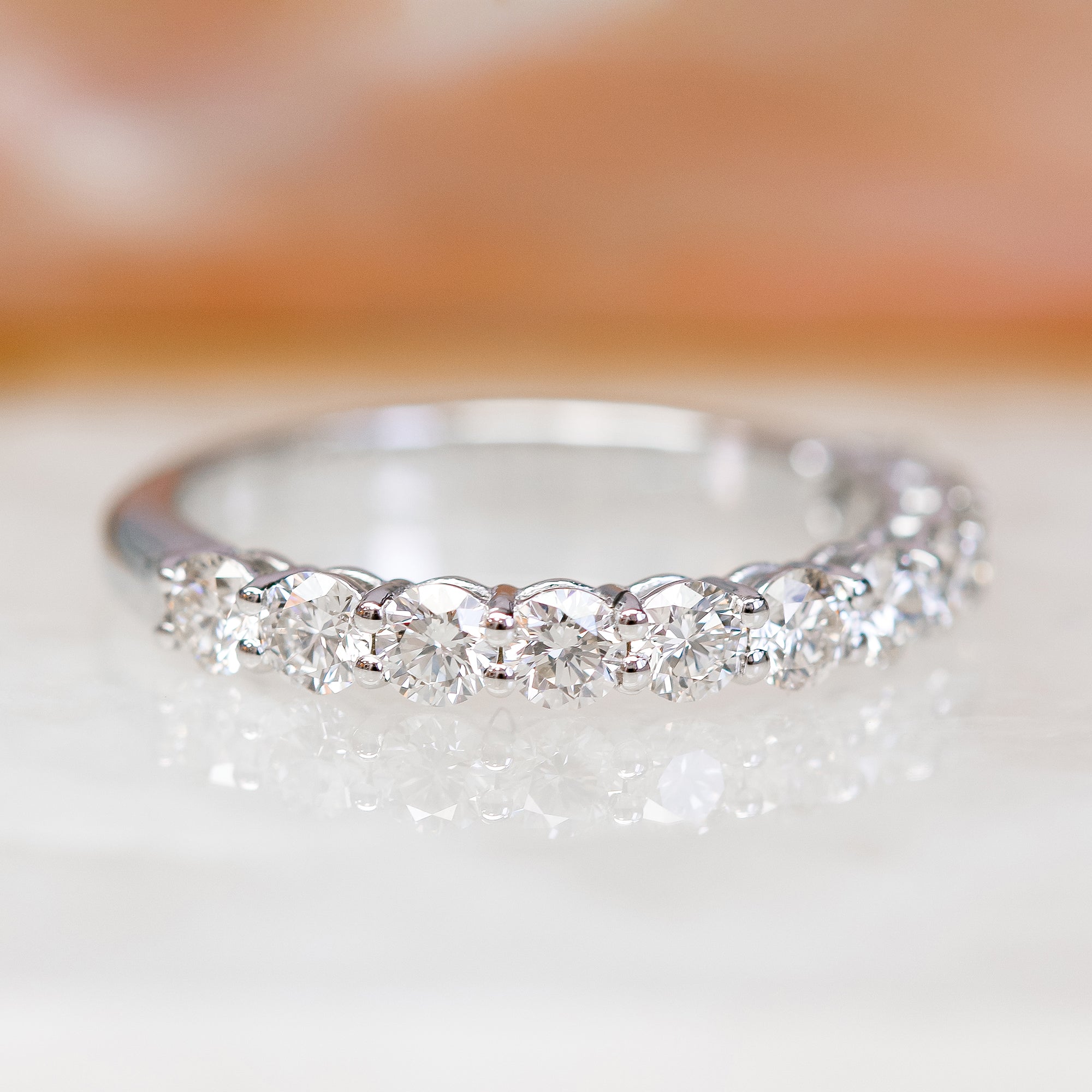 Lightbox - Half Eternity Band Natural Round cut Diamond Wedding Band