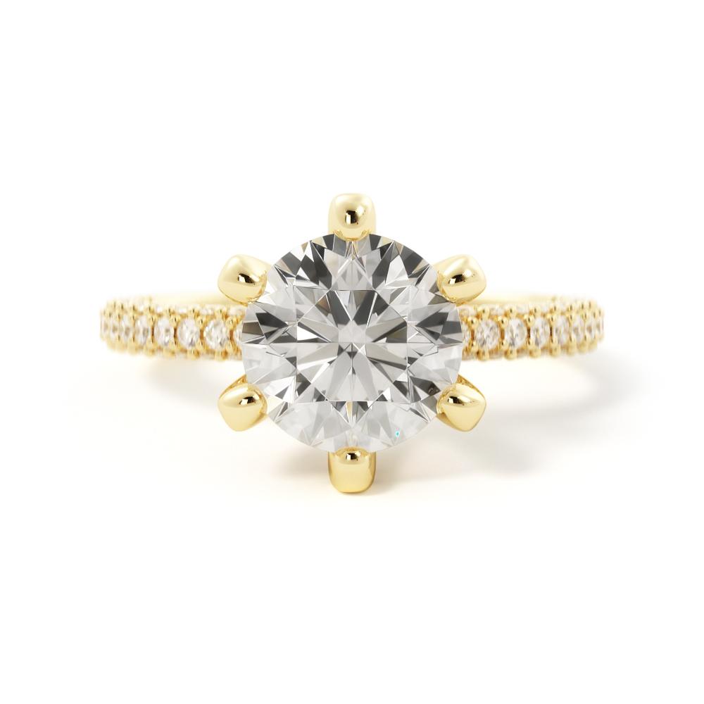 Accent Diamonds Natural Round  Diamond Engagement Ring