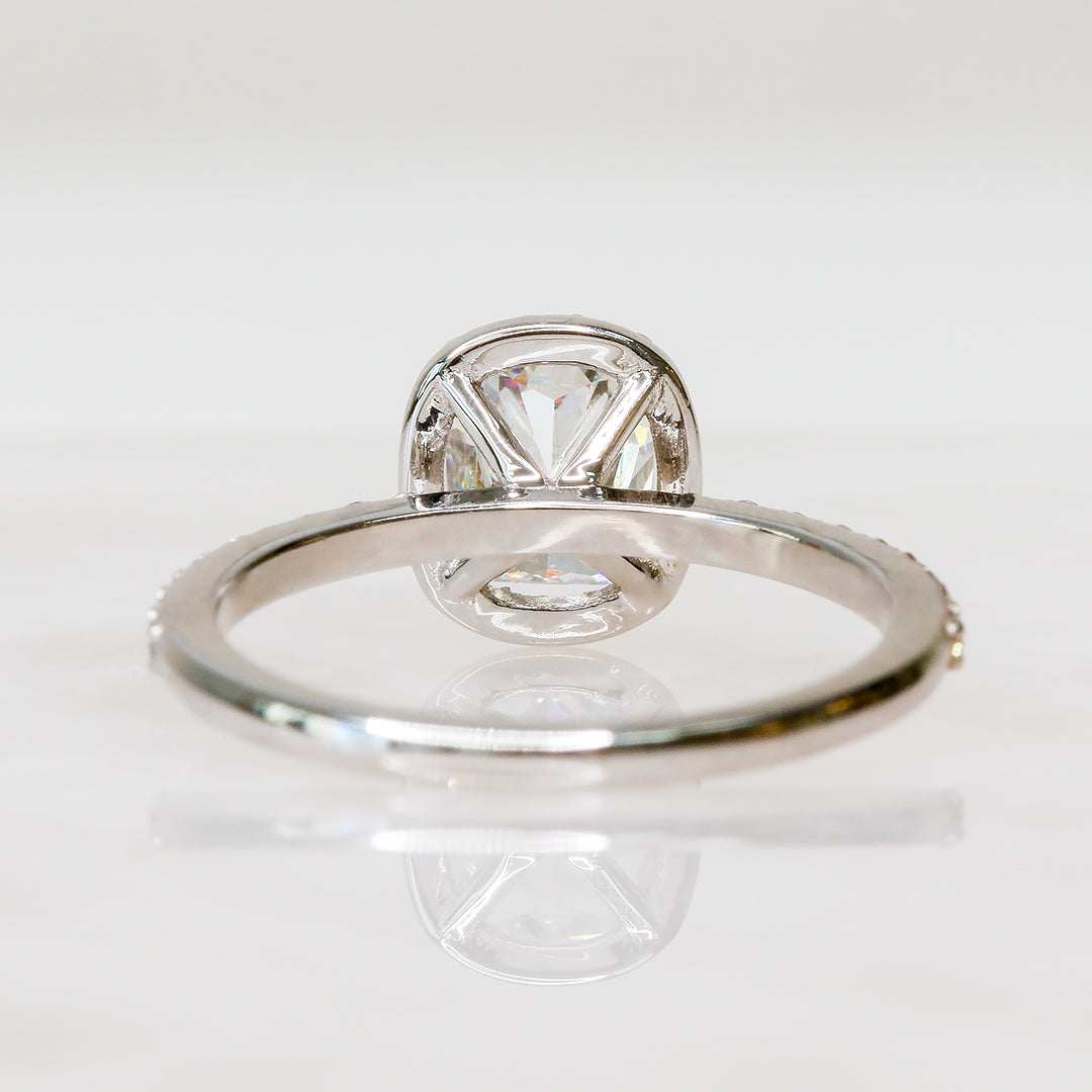 Accent Diamonds Natural Cushion Cut Diamond Engagement Ring